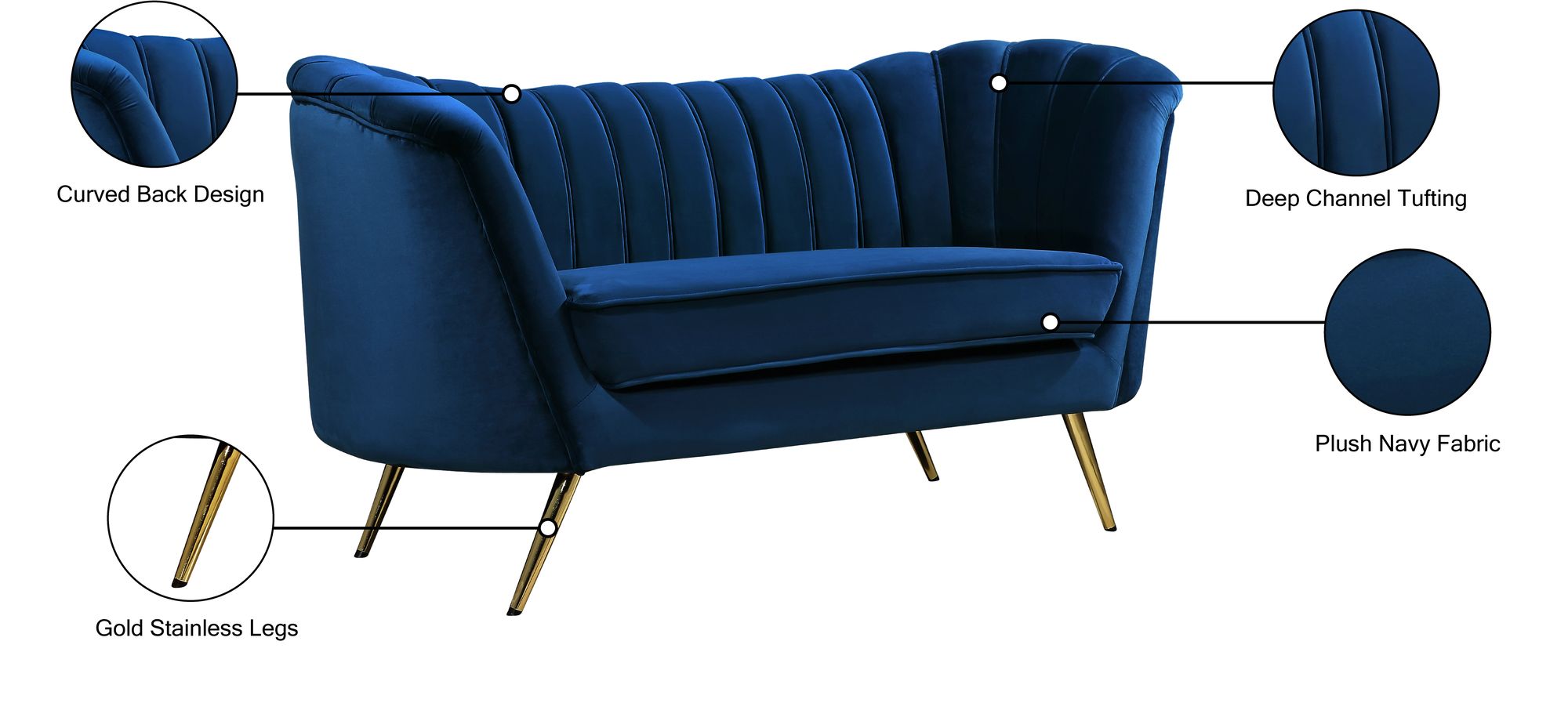 Margo Velvet Loveseat