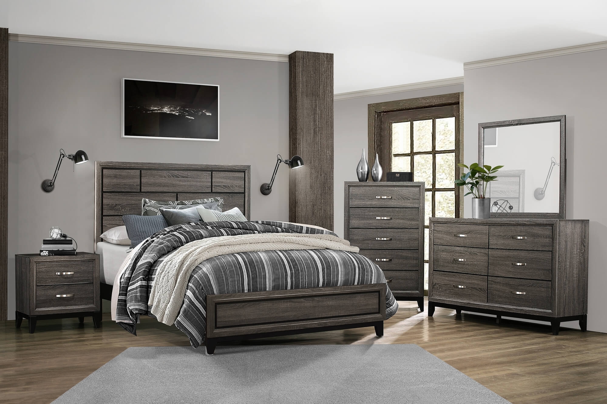 Davi Wood/Wood Veneer Bed
