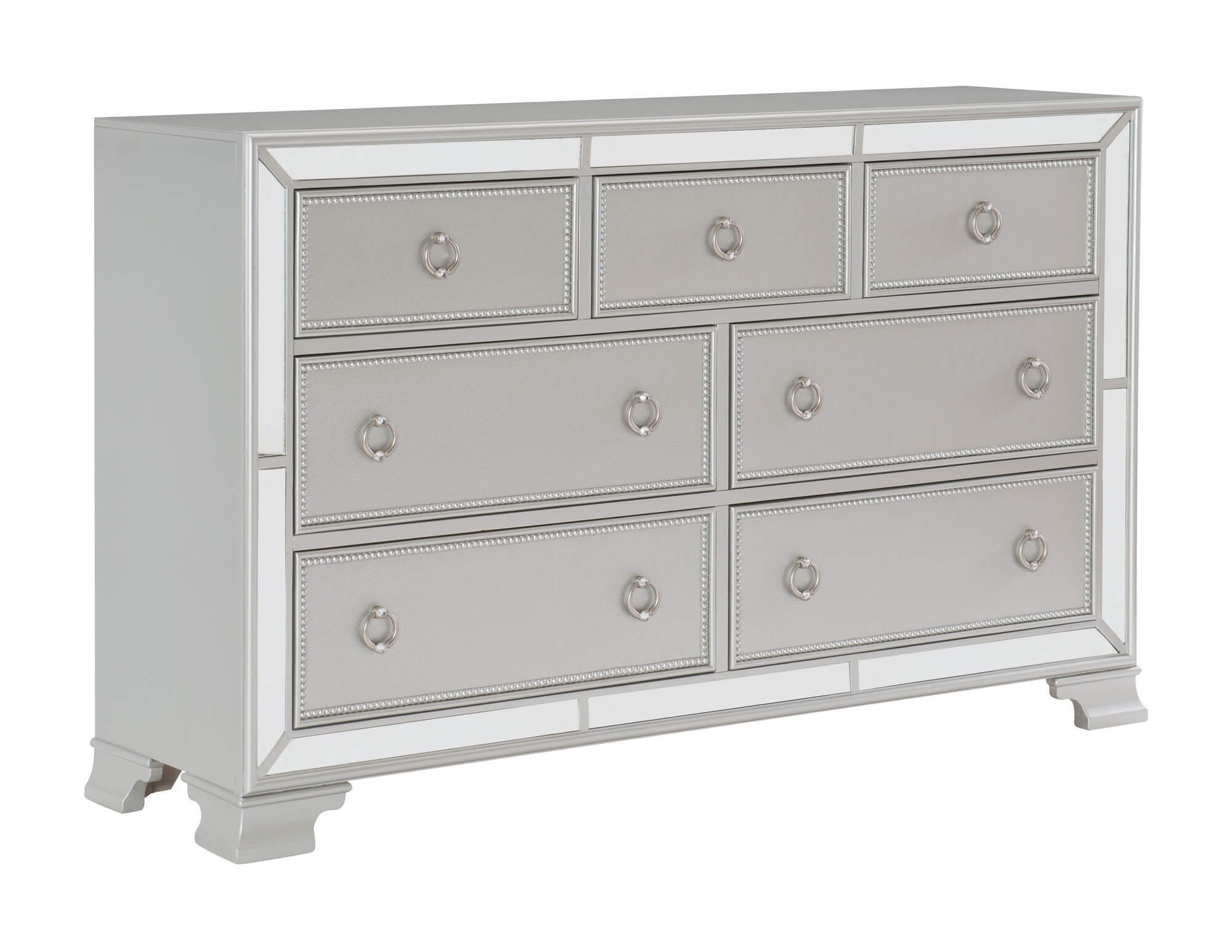 Avondale Wood/Wood Veneer/Mirrored Dresser
