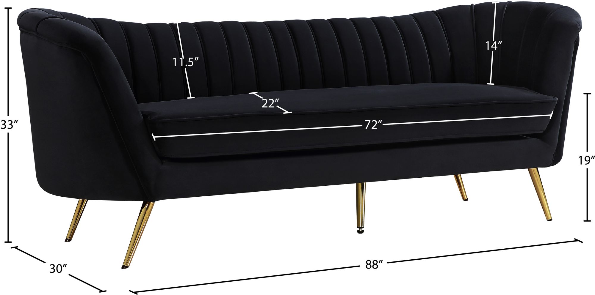 Margo Velvet Sofa