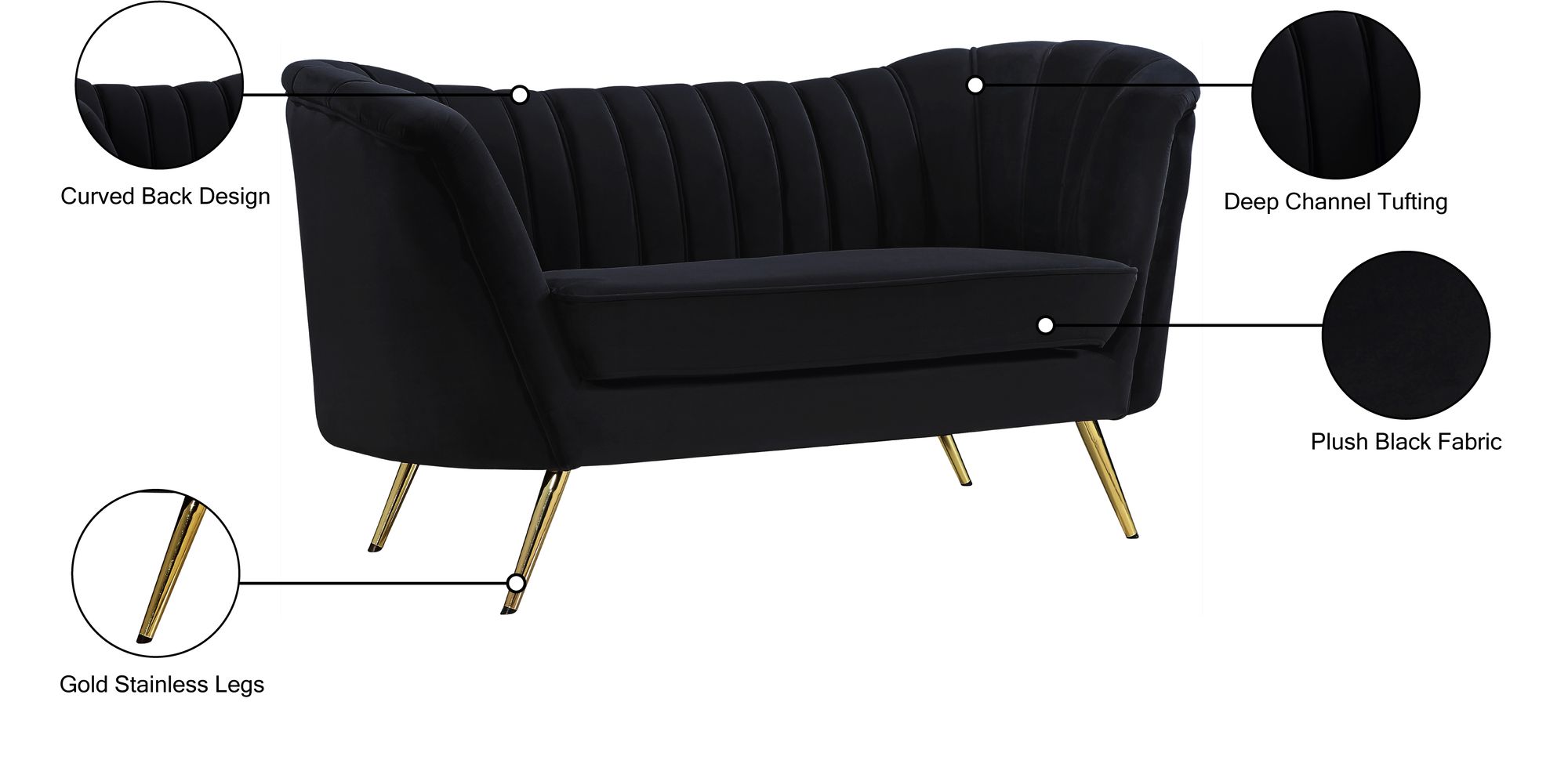 Margo Velvet Loveseat