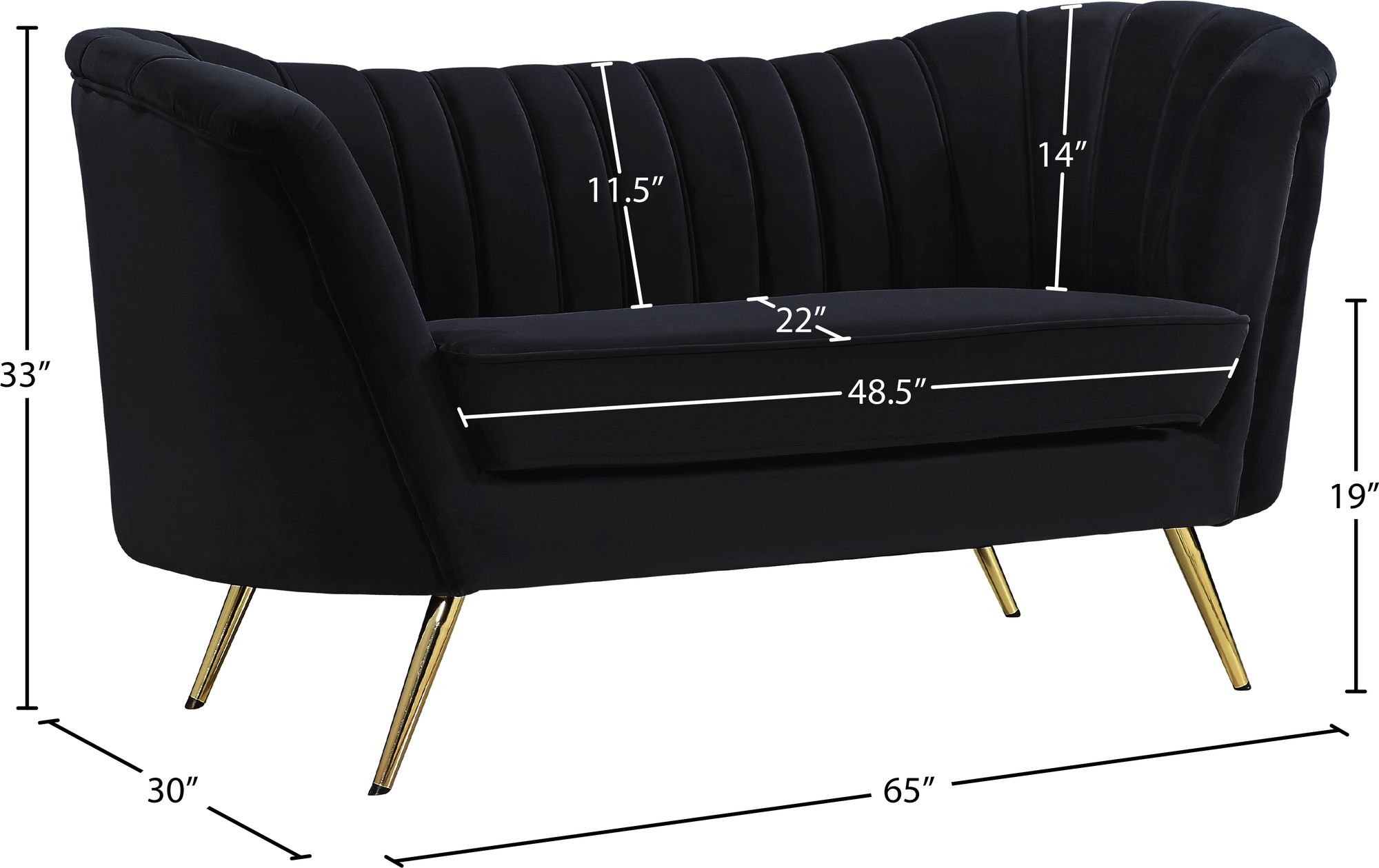 Margo Velvet Loveseat