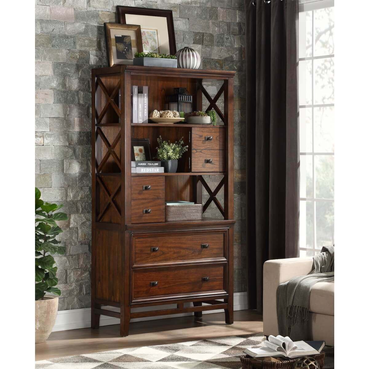 Frazier Park Wood Bookcase by Homelegance