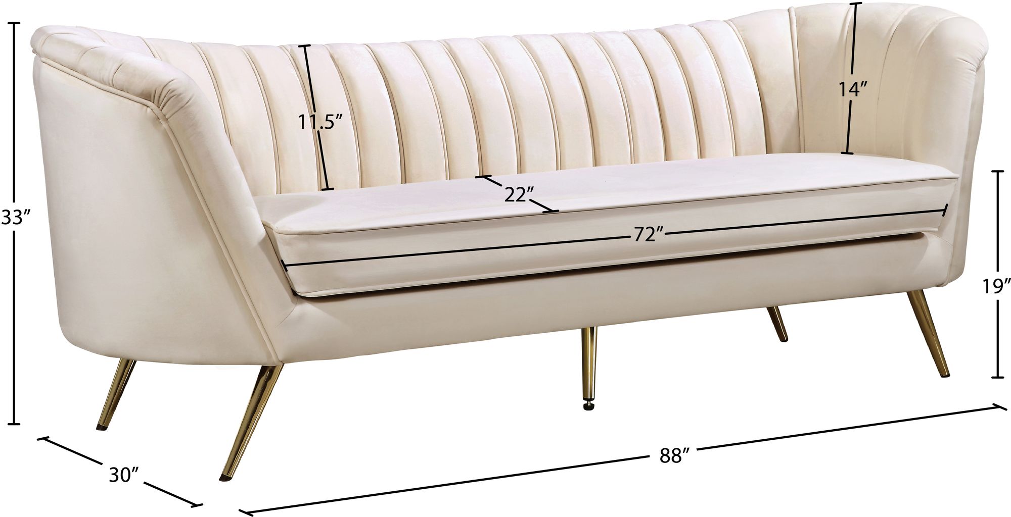 Margo Velvet Sofa