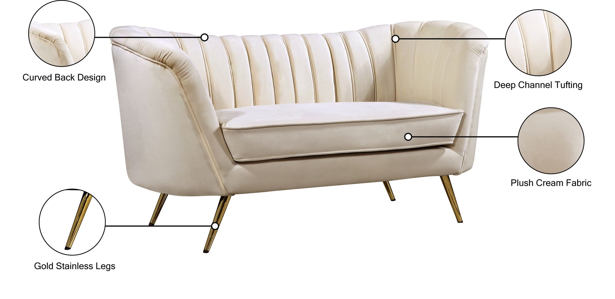 Margo Velvet Loveseat