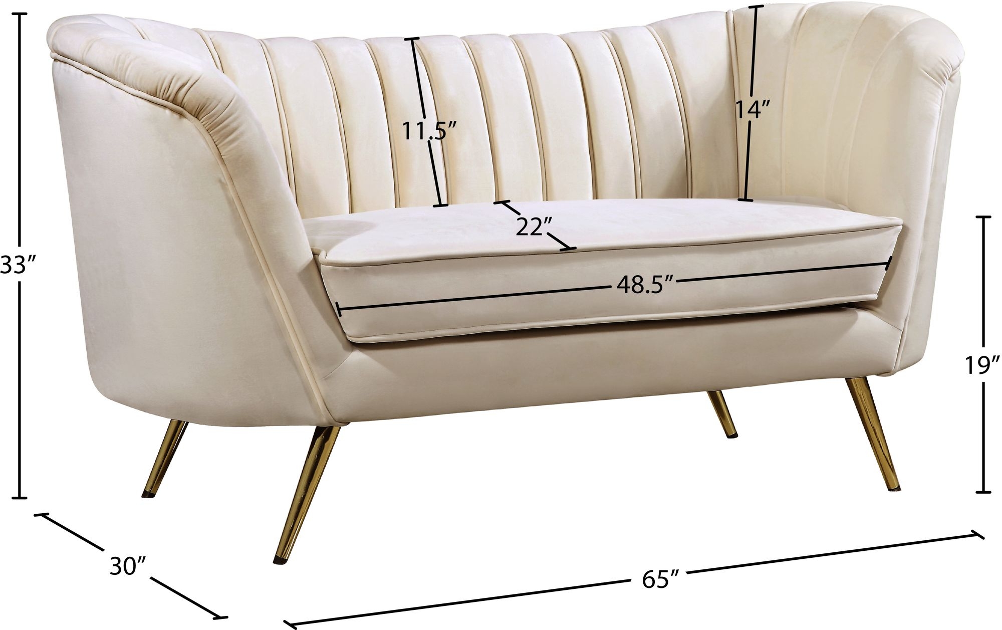 Margo Velvet Loveseat