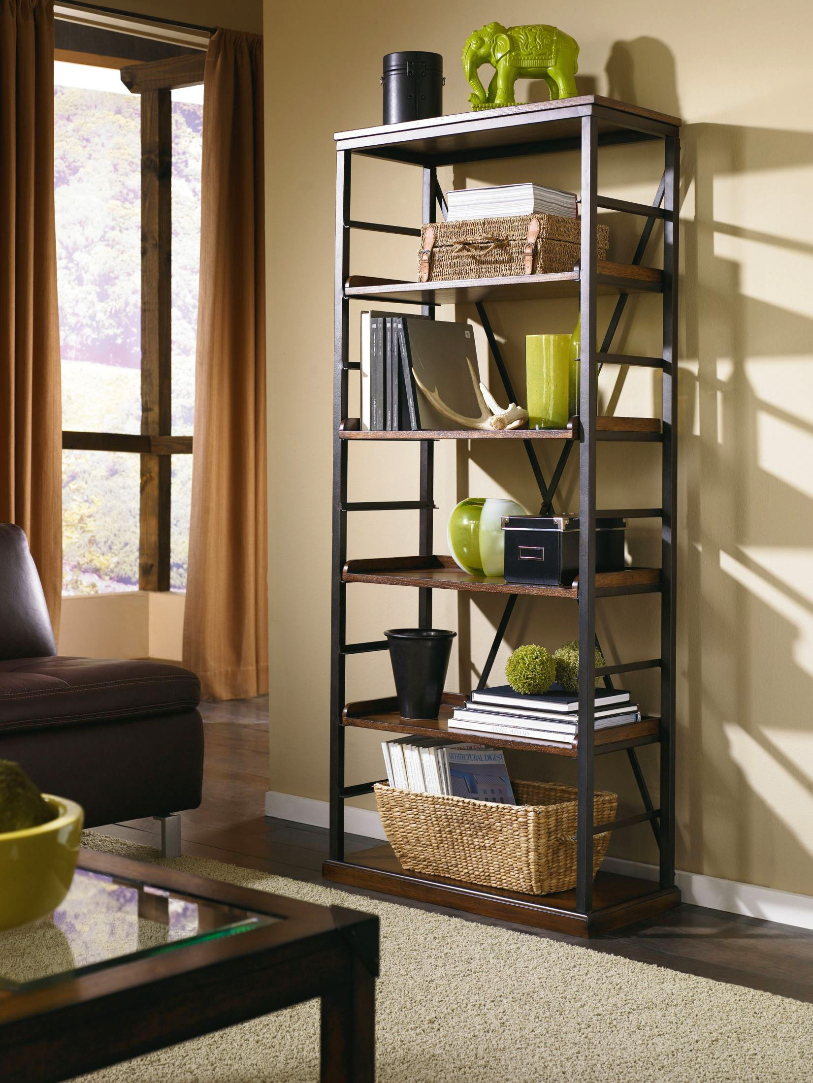 Studio Home Wood/Metal 5-Tier Bookcase