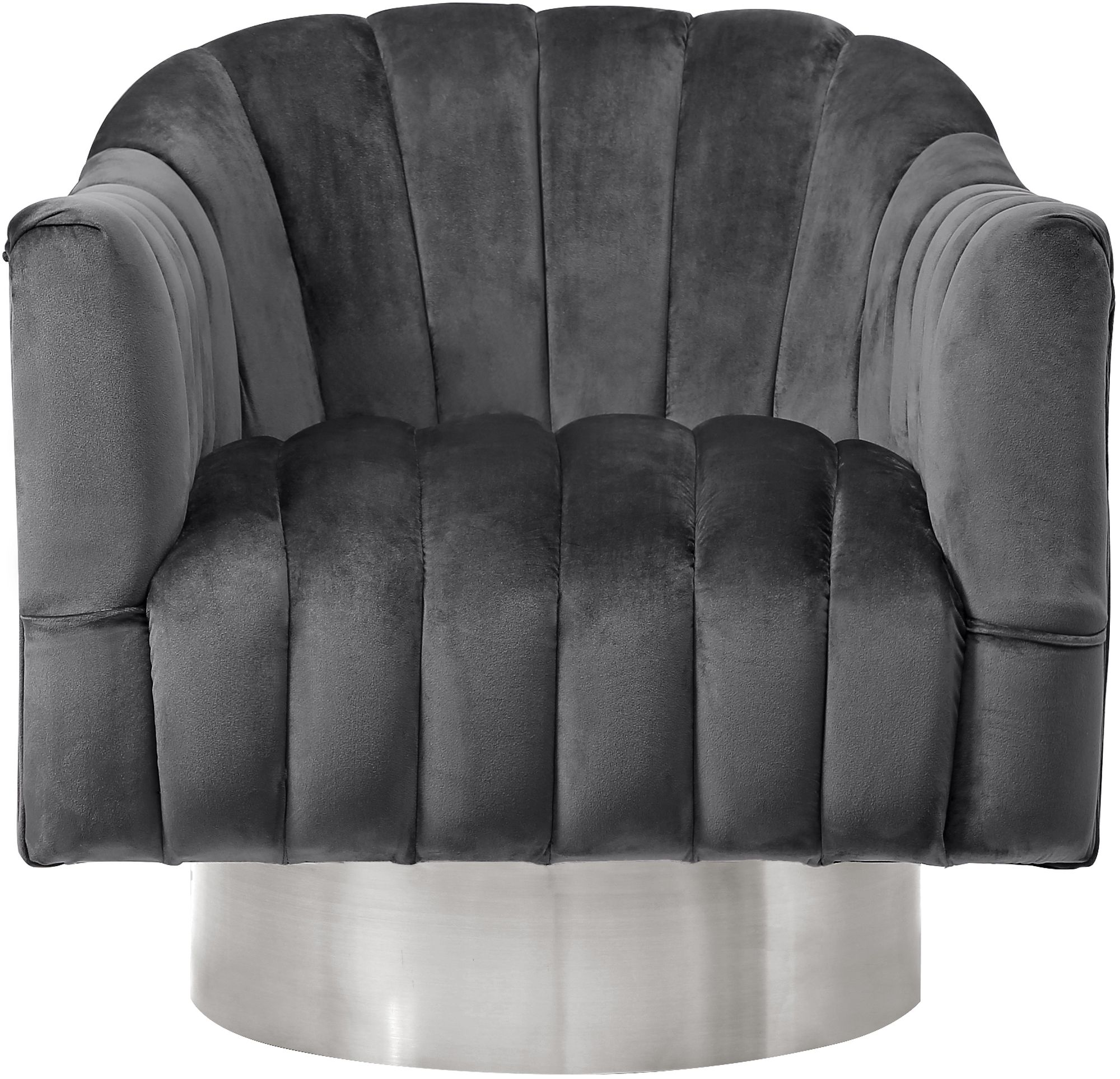 Farrah Velvet Chair with Chrome Swivel Base