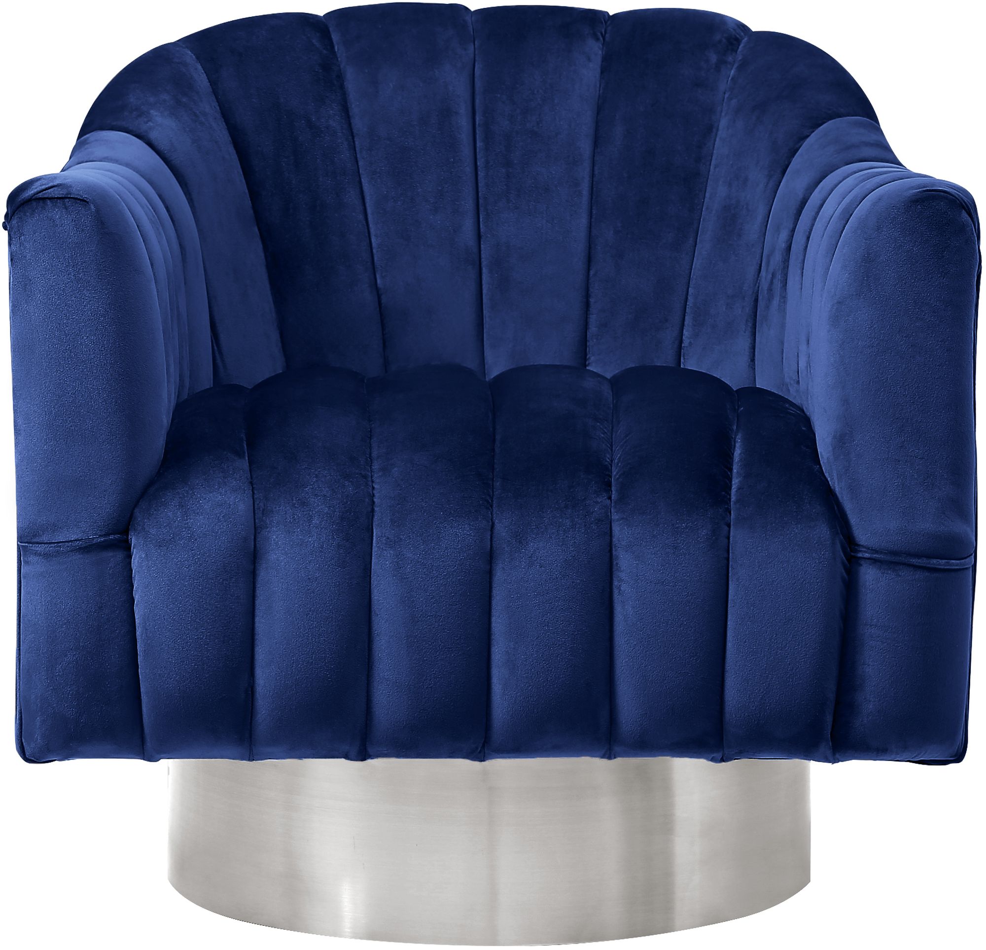 Farrah Velvet Chair with Chrome Swivel Base