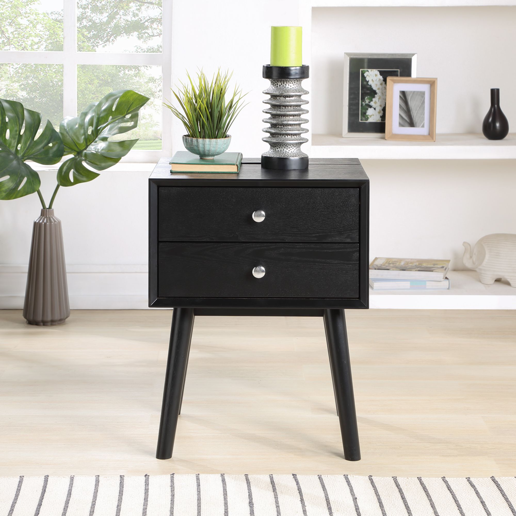 Teddy 2-Drawer Wood Veneer Nightstand
