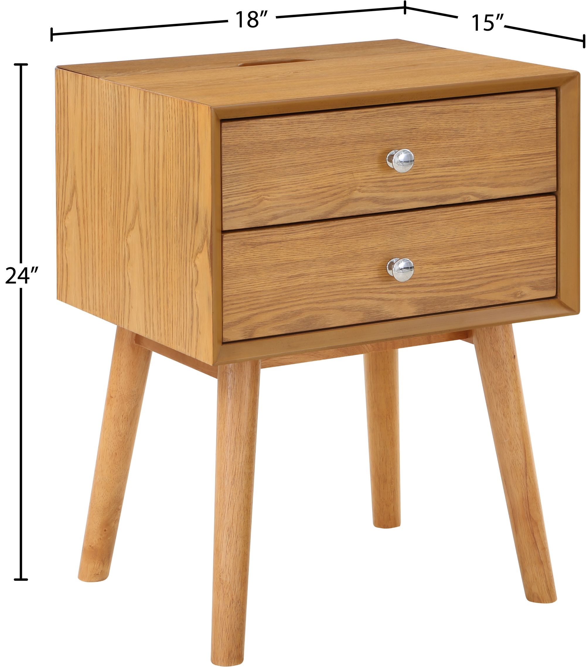 Teddy 2-Drawer Wood Veneer Nightstand