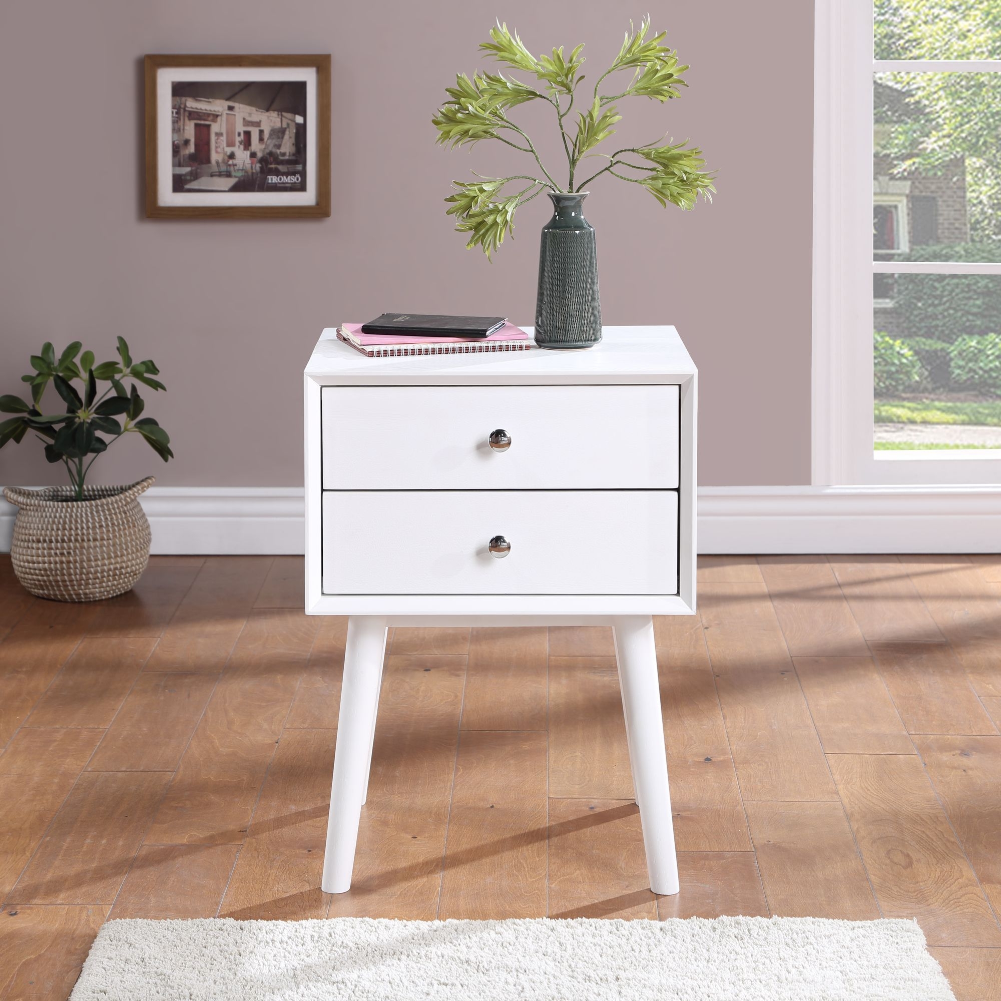 Teddy 2-Drawer Wood Veneer Nightstand