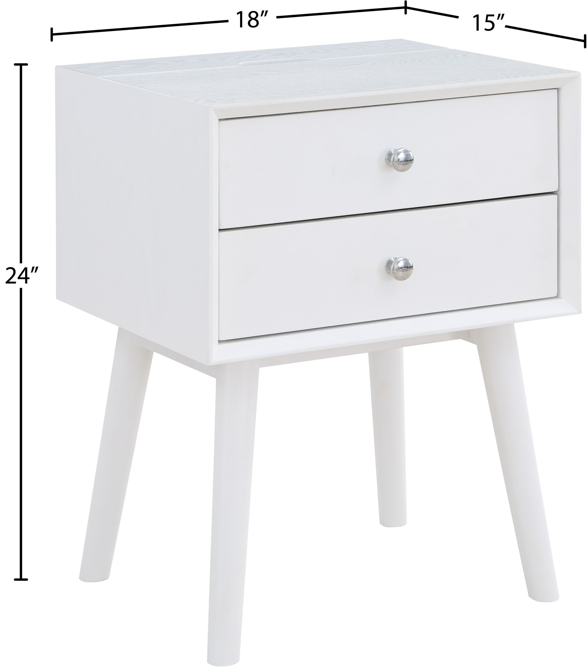 Teddy 2-Drawer Wood Veneer Nightstand