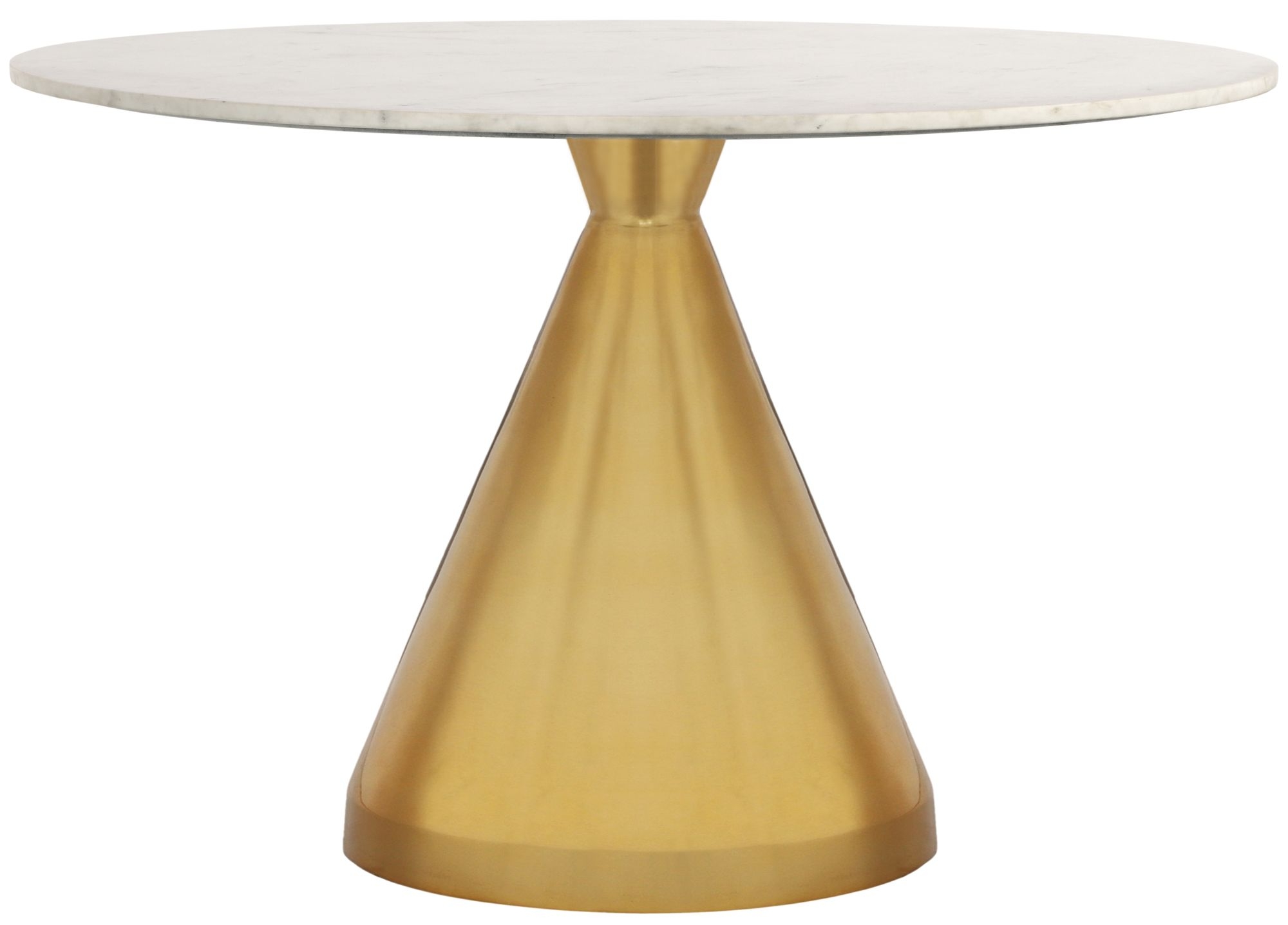 Emery 48" Round Marble Dining Table with Stainless Steel Base