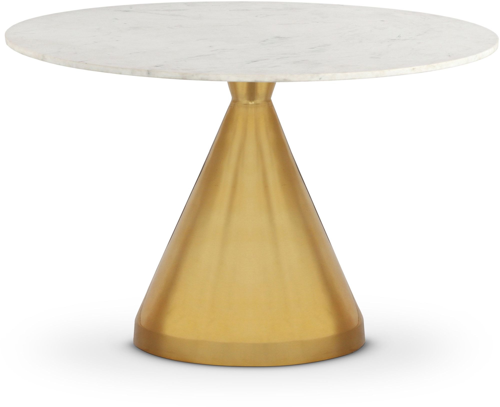 Emery 48" Round Marble Dining Table with Stainless Steel Base