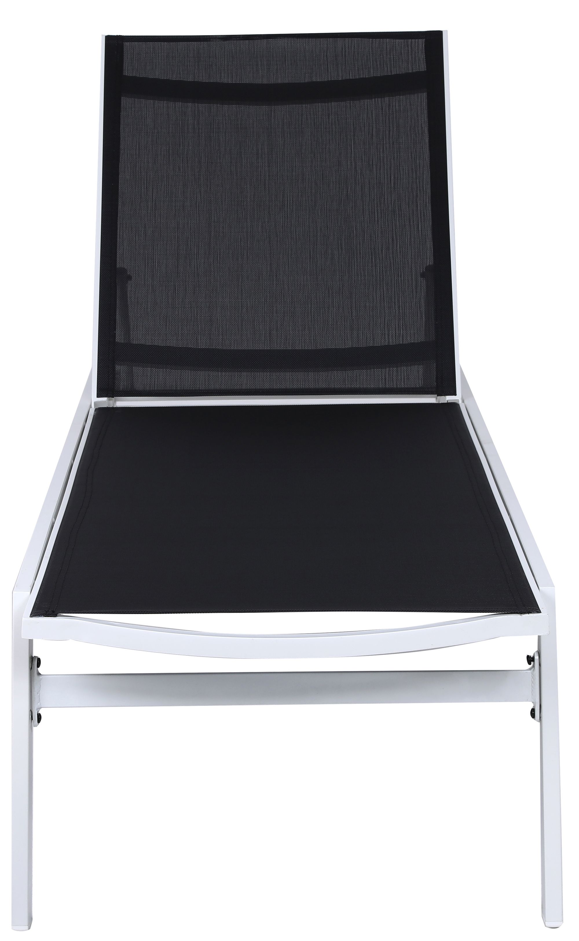 Santorini Outdoor Patio Mesh Waterproof Fabric Chaise Lounge Chair with White Aluminum Frame