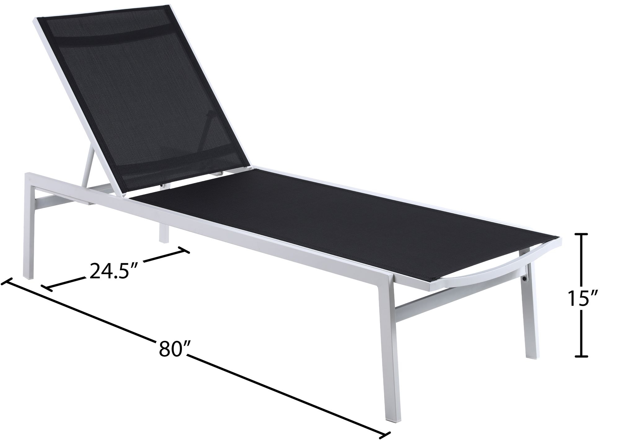 Santorini Outdoor Patio Mesh Waterproof Fabric Chaise Lounge Chair
