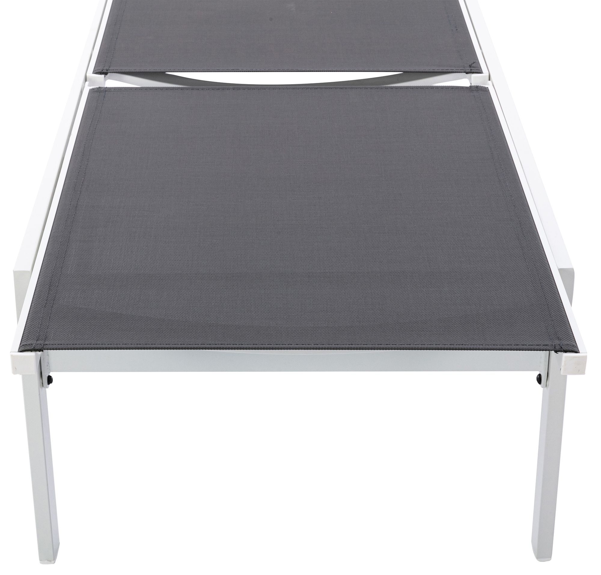 Santorini Outdoor Patio Mesh Waterproof Fabric Chaise Lounge Chair with White Aluminum Frame
