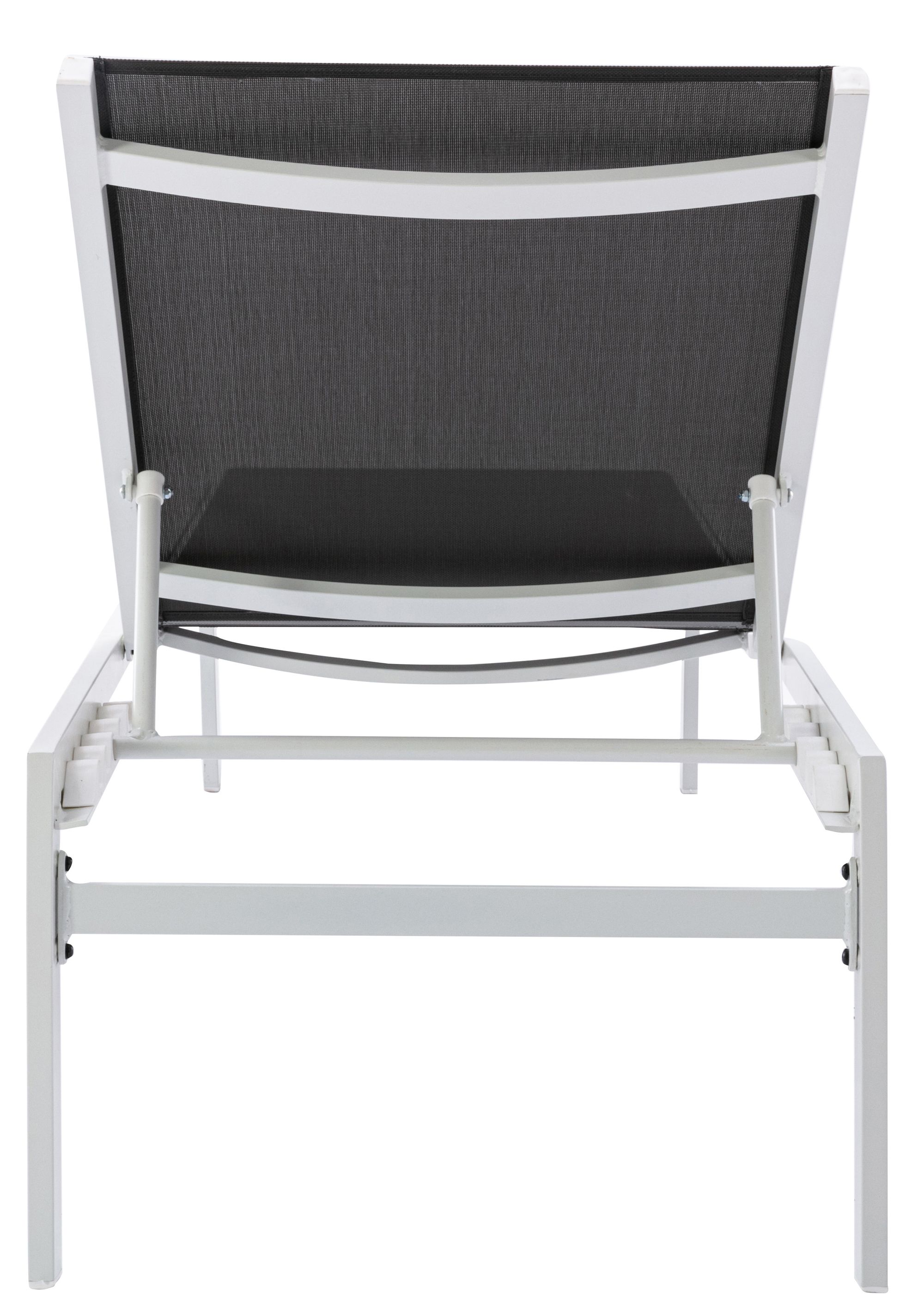 Santorini Outdoor Patio Mesh Waterproof Fabric Chaise Lounge Chair with White Aluminum Frame