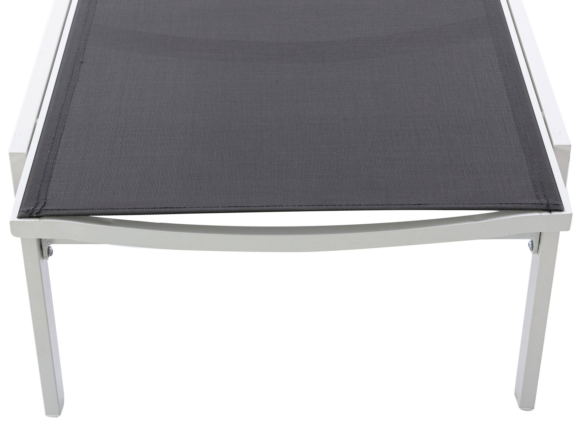 Santorini Outdoor Patio Mesh Waterproof Fabric Chaise Lounge Chair with White Aluminum Frame