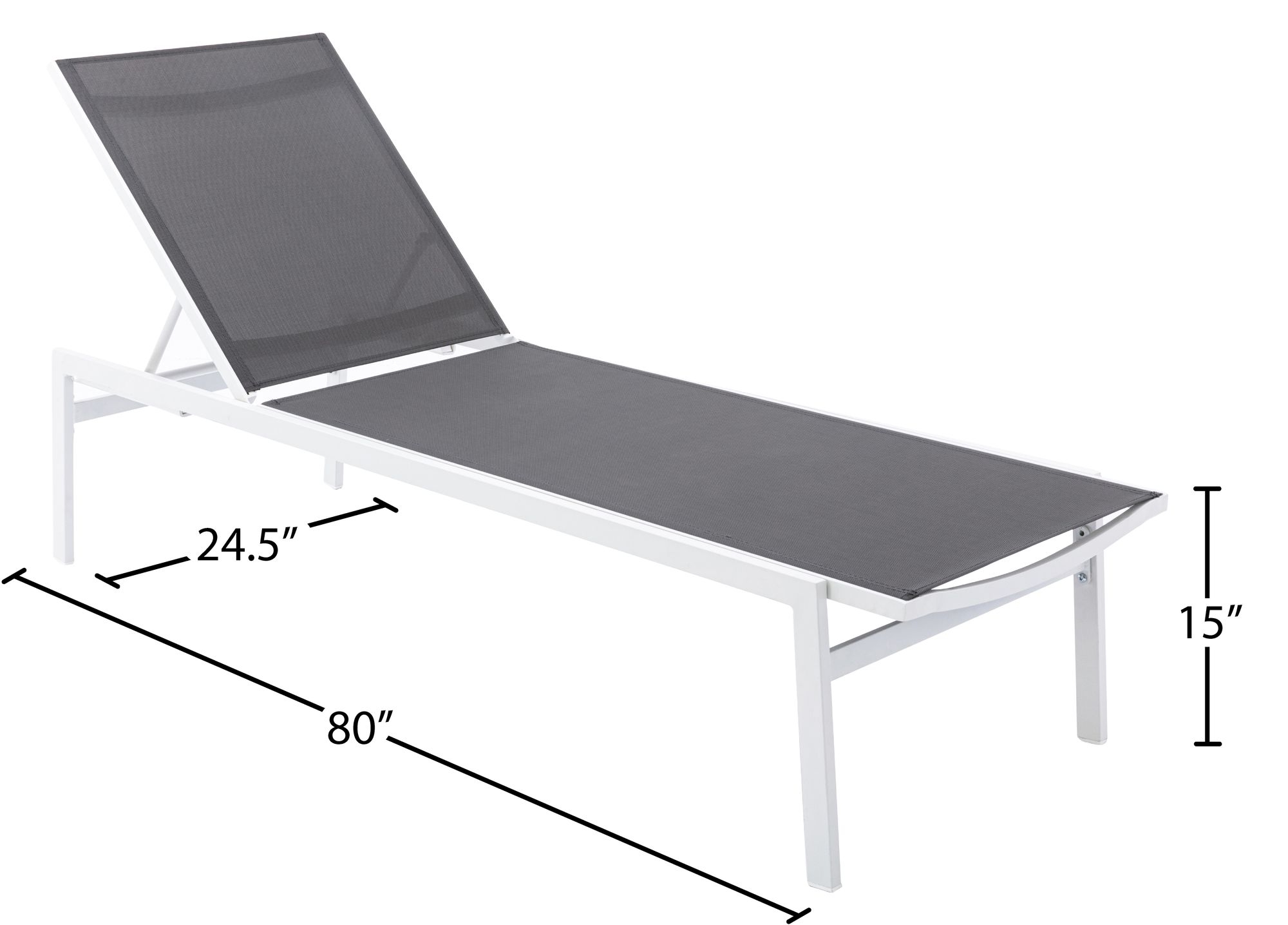 Santorini Outdoor Patio Mesh Waterproof Fabric Chaise Lounge Chair