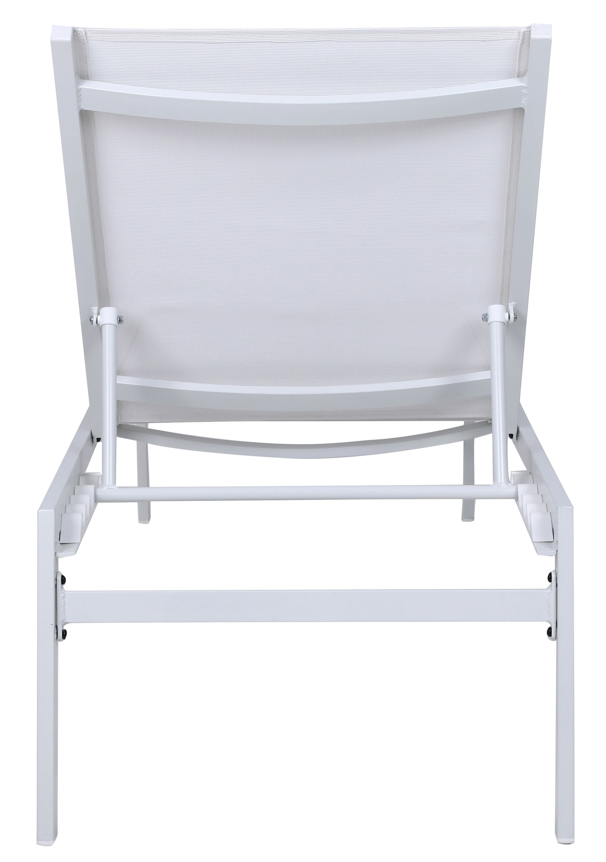 Santorini Outdoor Patio Mesh Waterproof Fabric Chaise Lounge Chair with White Aluminum Frame