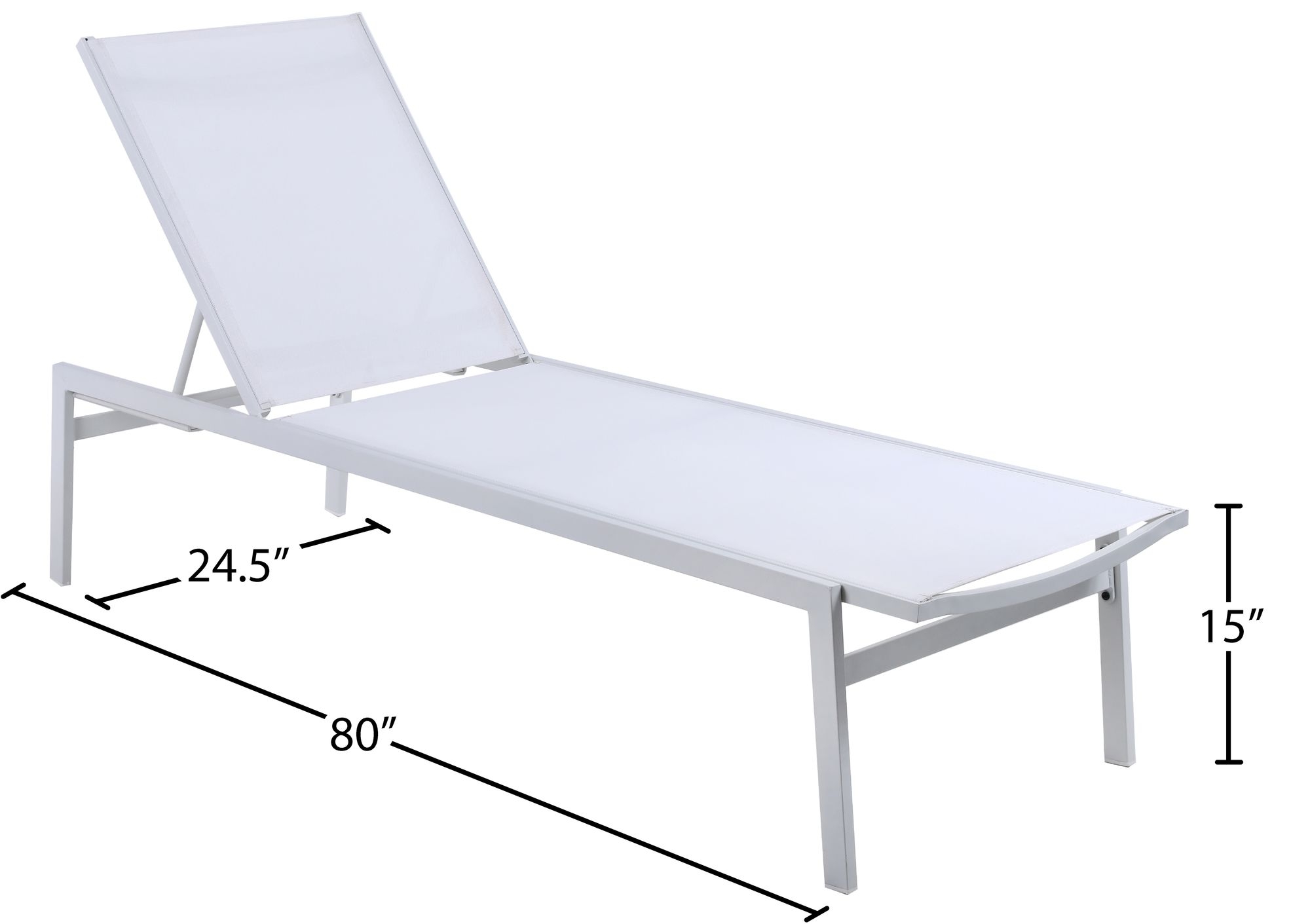 Santorini Outdoor Patio Mesh Waterproof Fabric Chaise Lounge Chair