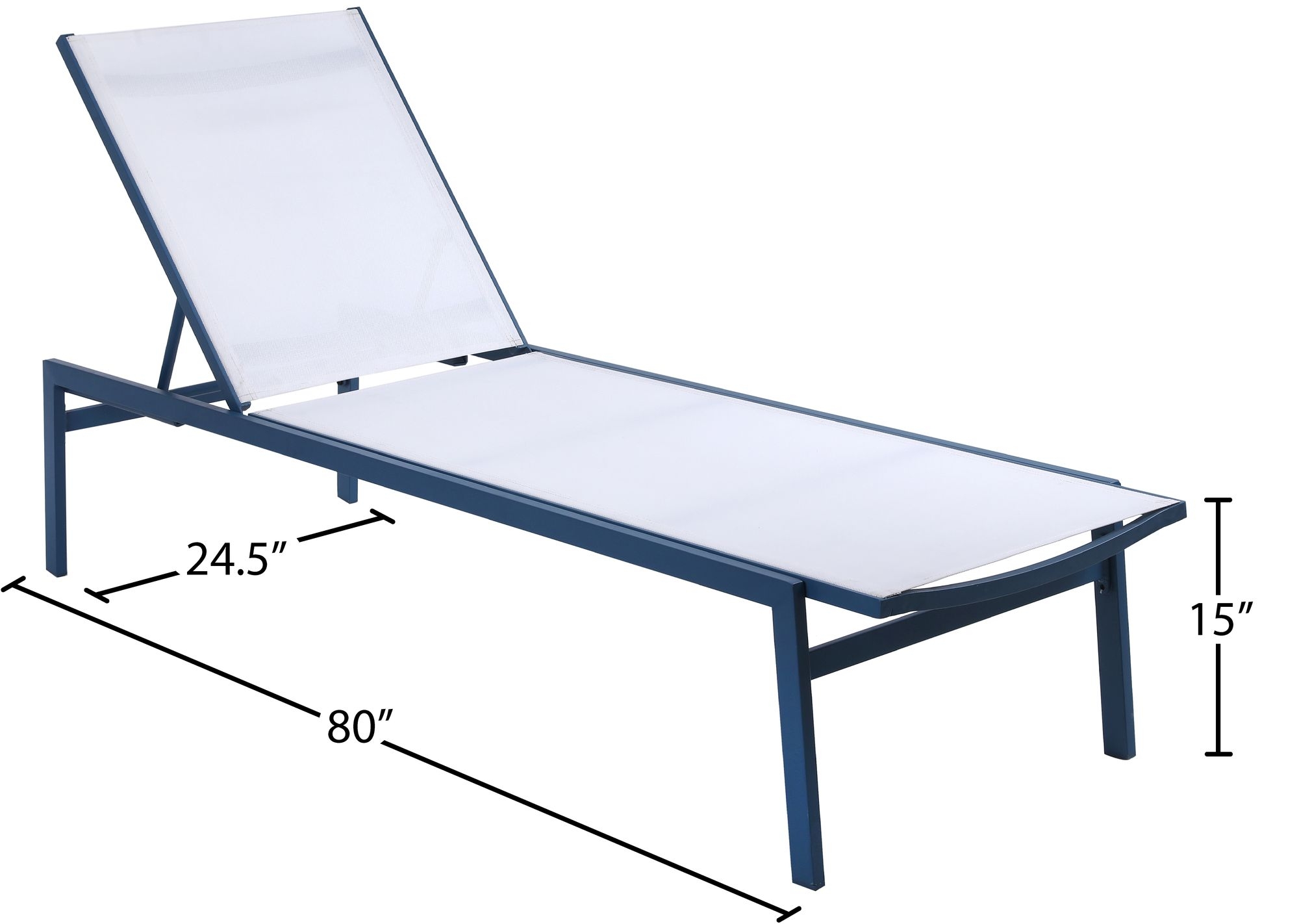 Santorini Outdoor Patio Mesh Waterproof Fabric Chaise Lounge Chair