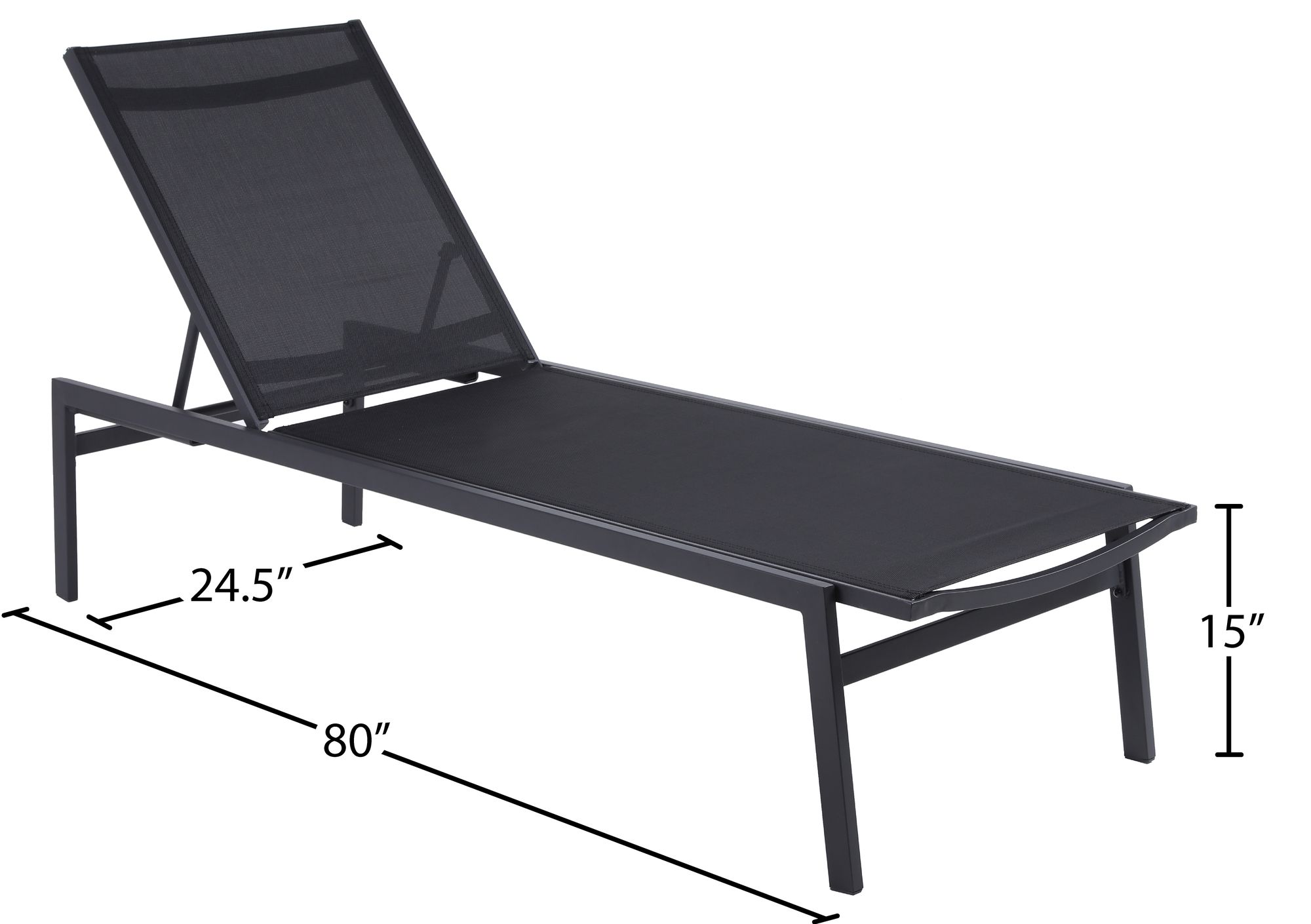 Santorini Outdoor Patio Mesh Waterproof Fabric Chaise Lounge Chair