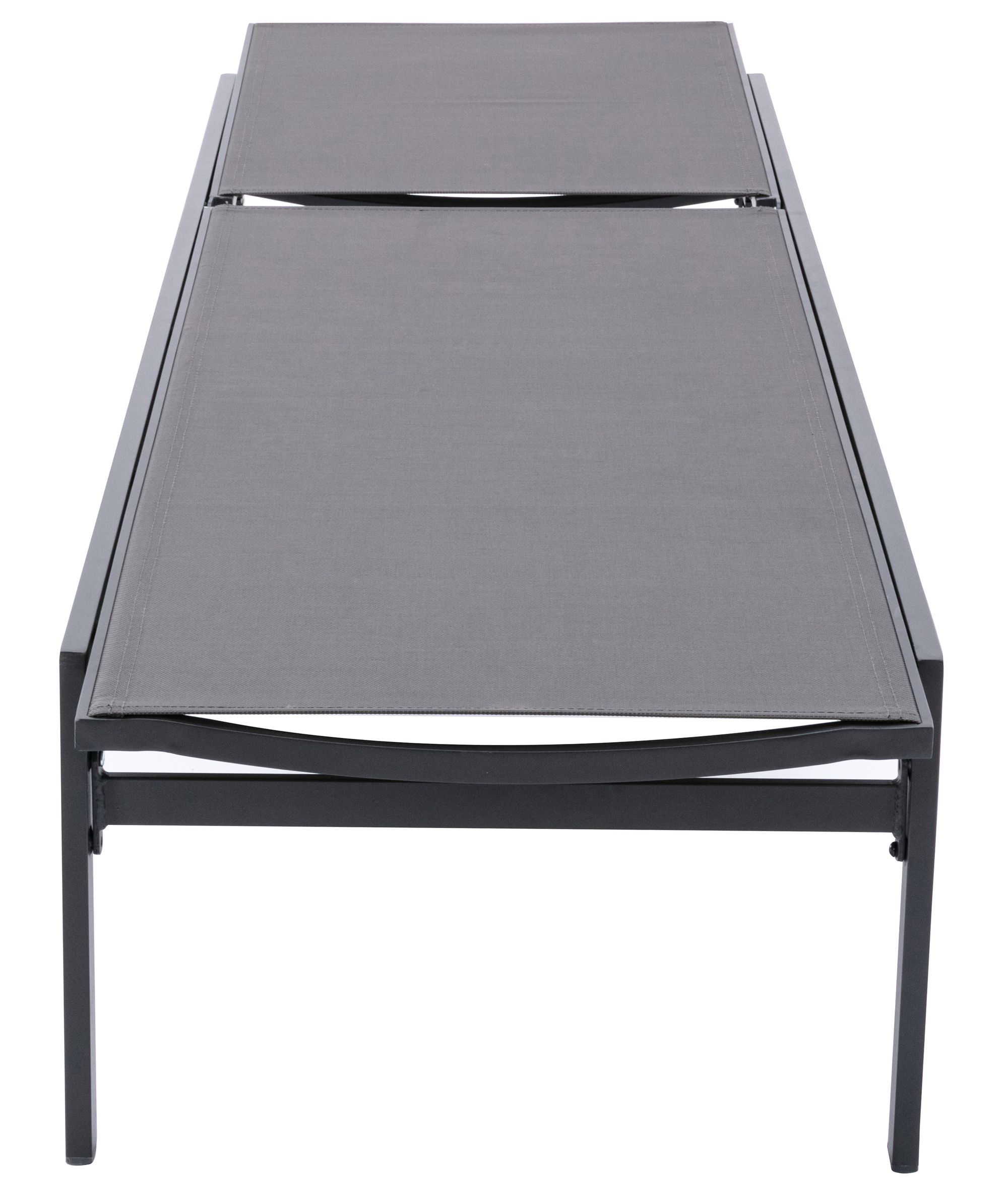 Santorini Outdoor Patio Mesh Waterproof Fabric Chaise Lounge Chair with Dark Grey Aluminum Frame