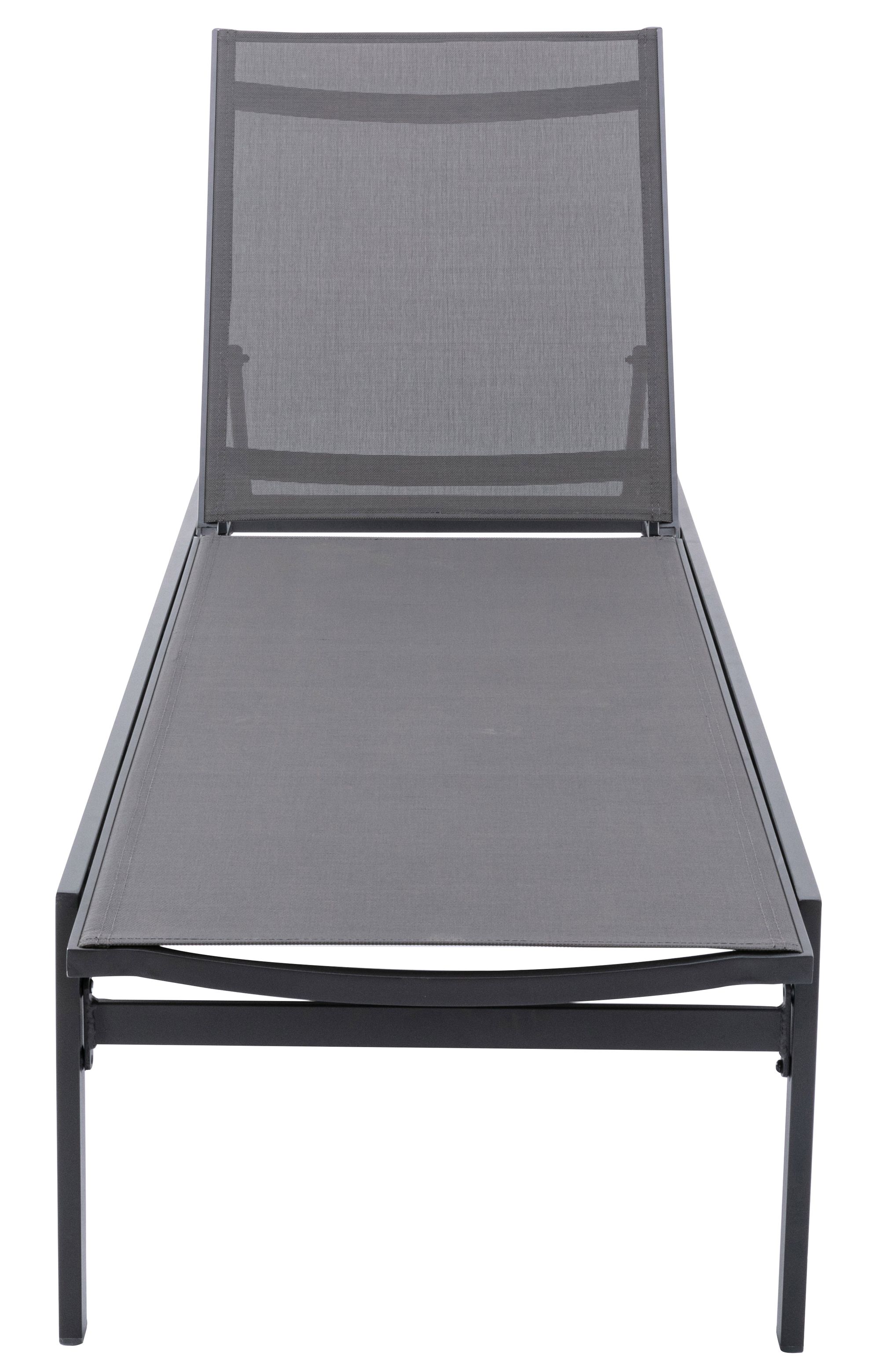 Santorini Outdoor Patio Mesh Waterproof Fabric Chaise Lounge Chair with Dark Grey Aluminum Frame