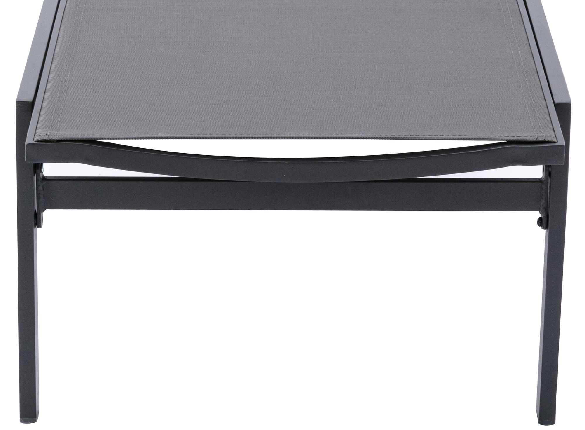 Santorini Outdoor Patio Mesh Waterproof Fabric Chaise Lounge Chair with Dark Grey Aluminum Frame