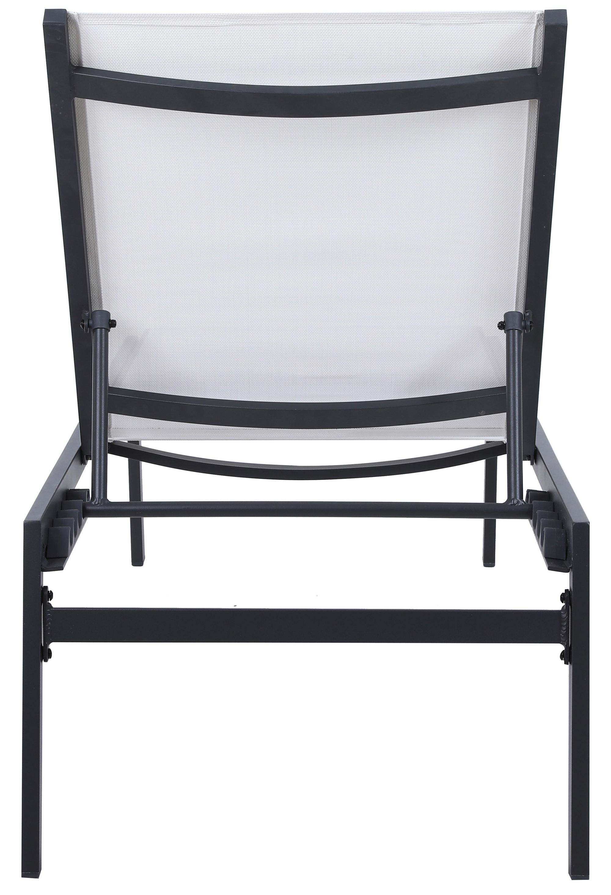 Santorini Outdoor Patio Mesh Waterproof Fabric Chaise Lounge Chair with Dark Grey Aluminum Frame