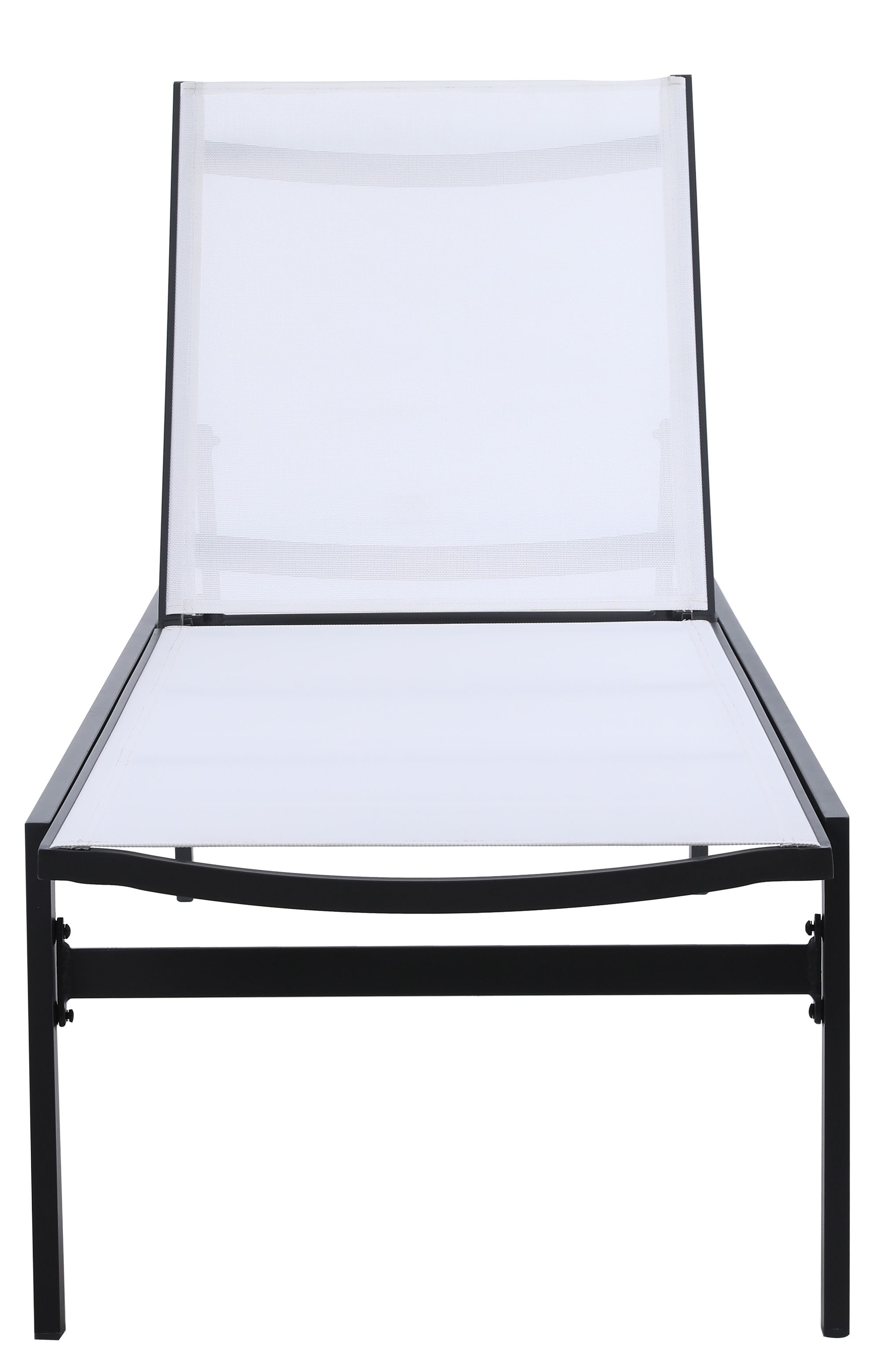 Santorini Outdoor Patio Mesh Waterproof Fabric Chaise Lounge Chair with Dark Grey Aluminum Frame
