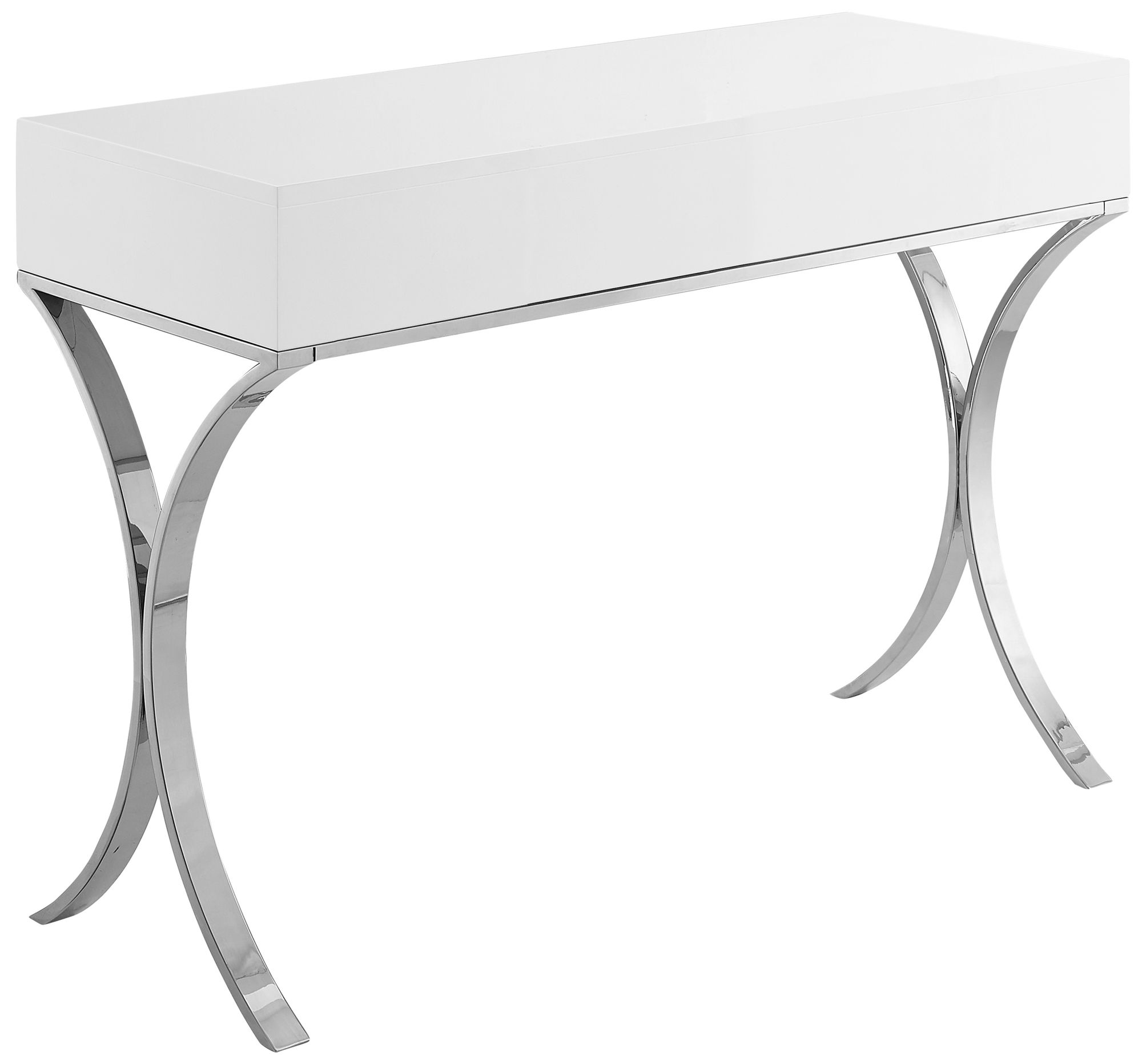 Monroe 2-Drawer Vanity Table with Stainless Steel Legs & Handles