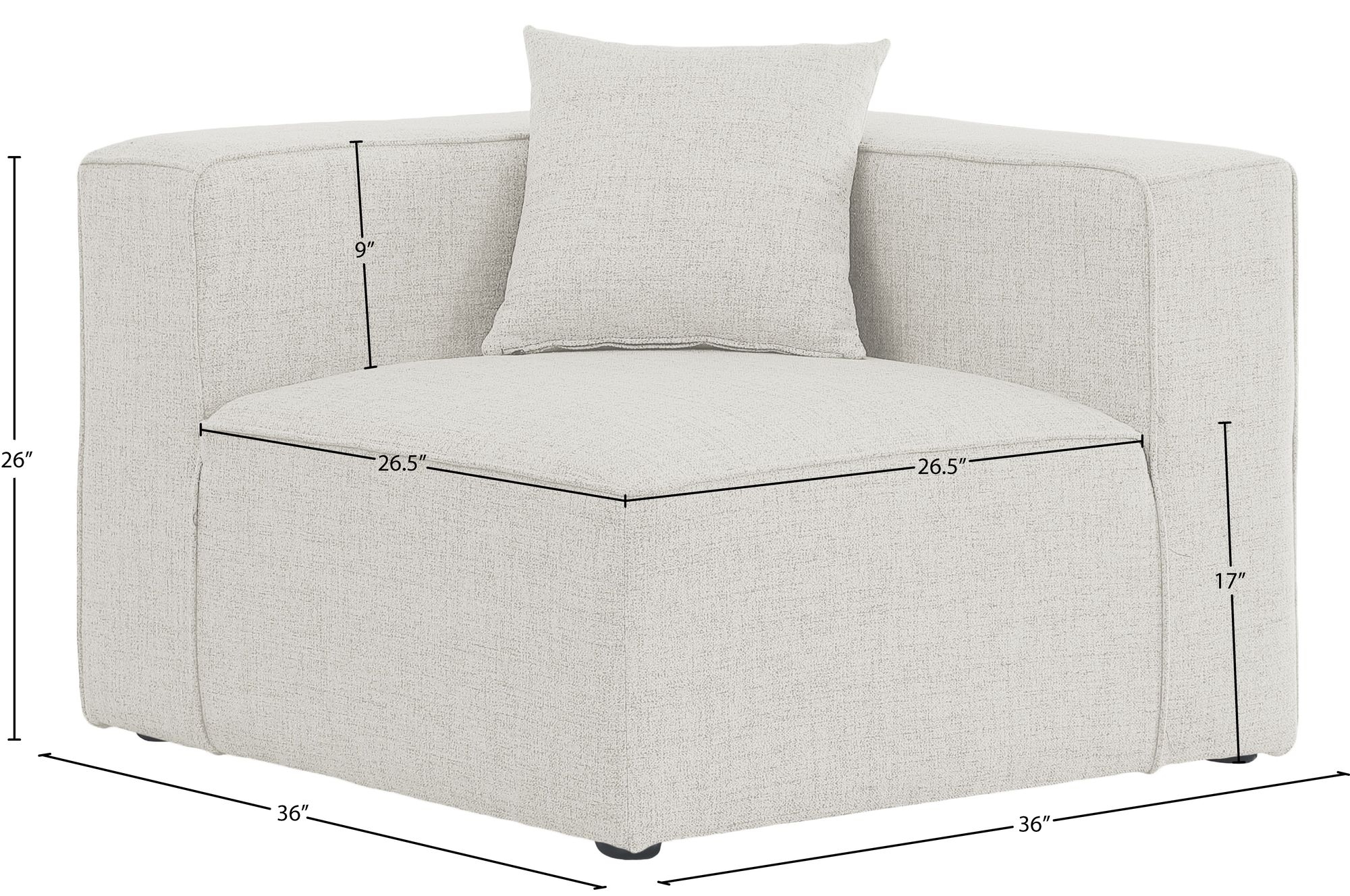 Cube Linen Fabric Corner Chair