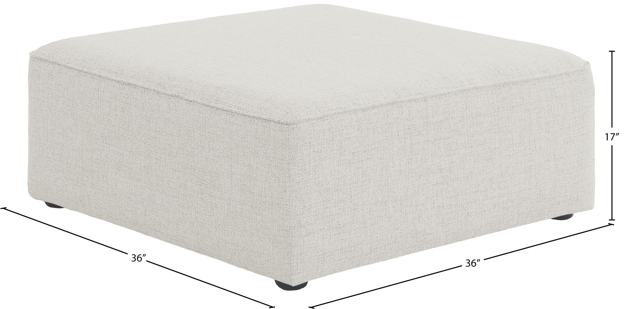 Cube Linen Fabric Ottoman