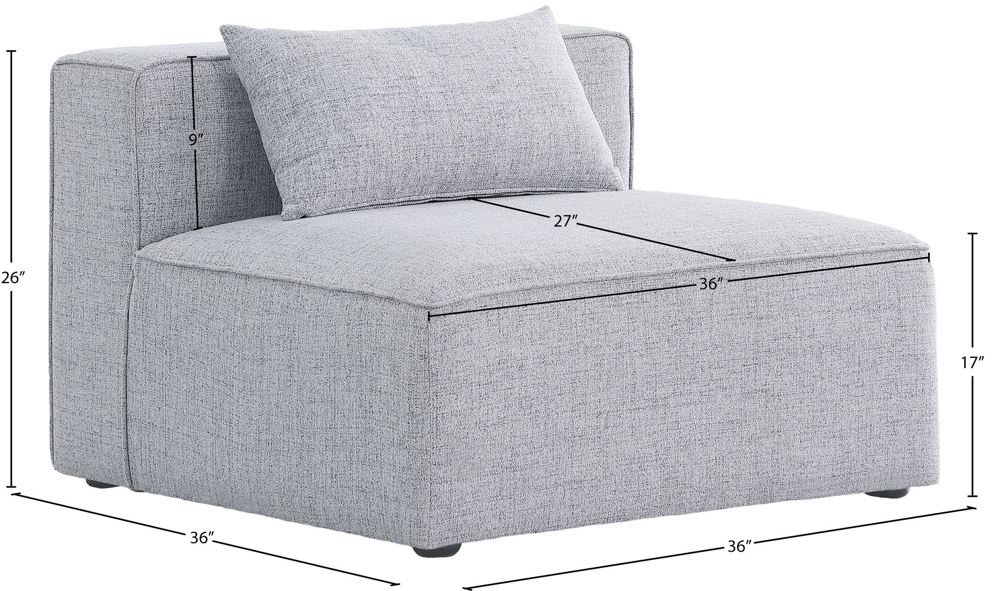 Cube Linen Fabric Armless Chair