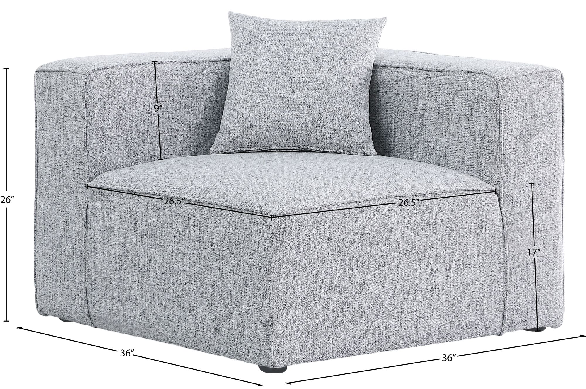 Cube Linen Fabric Corner Chair