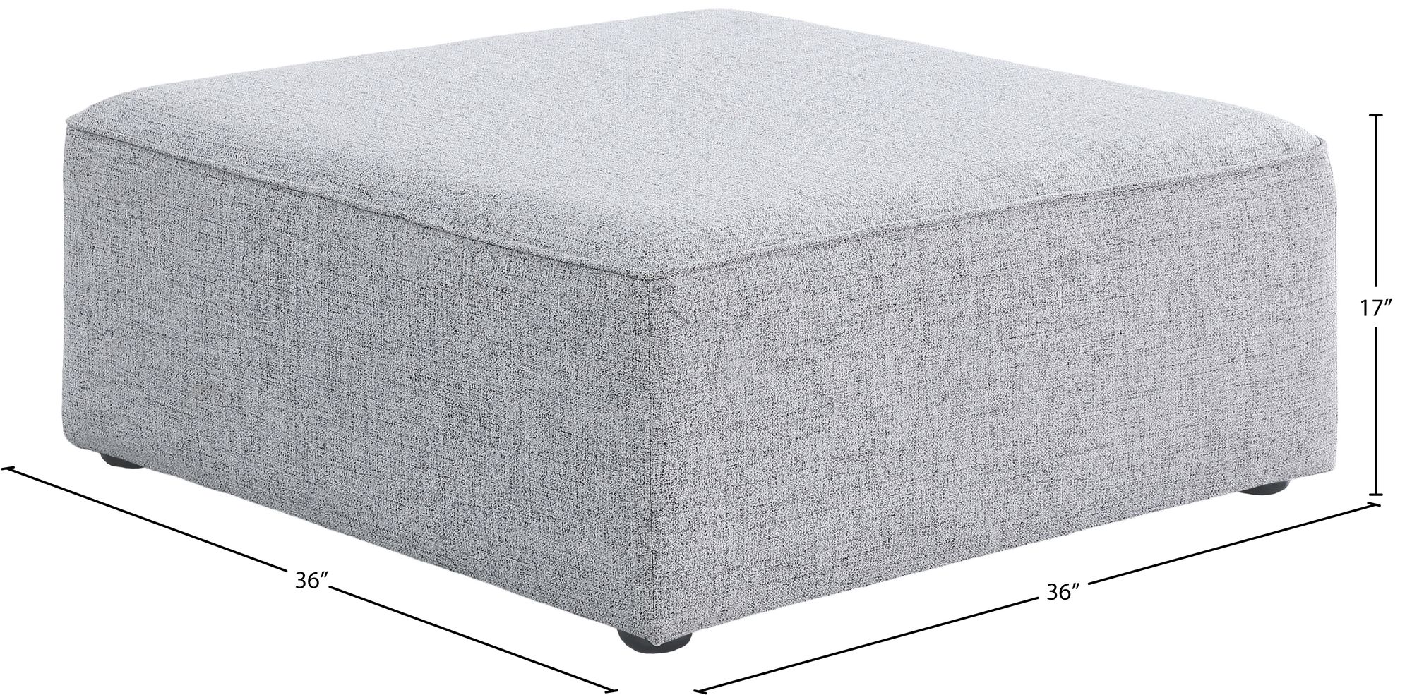 Cube Linen Fabric Ottoman