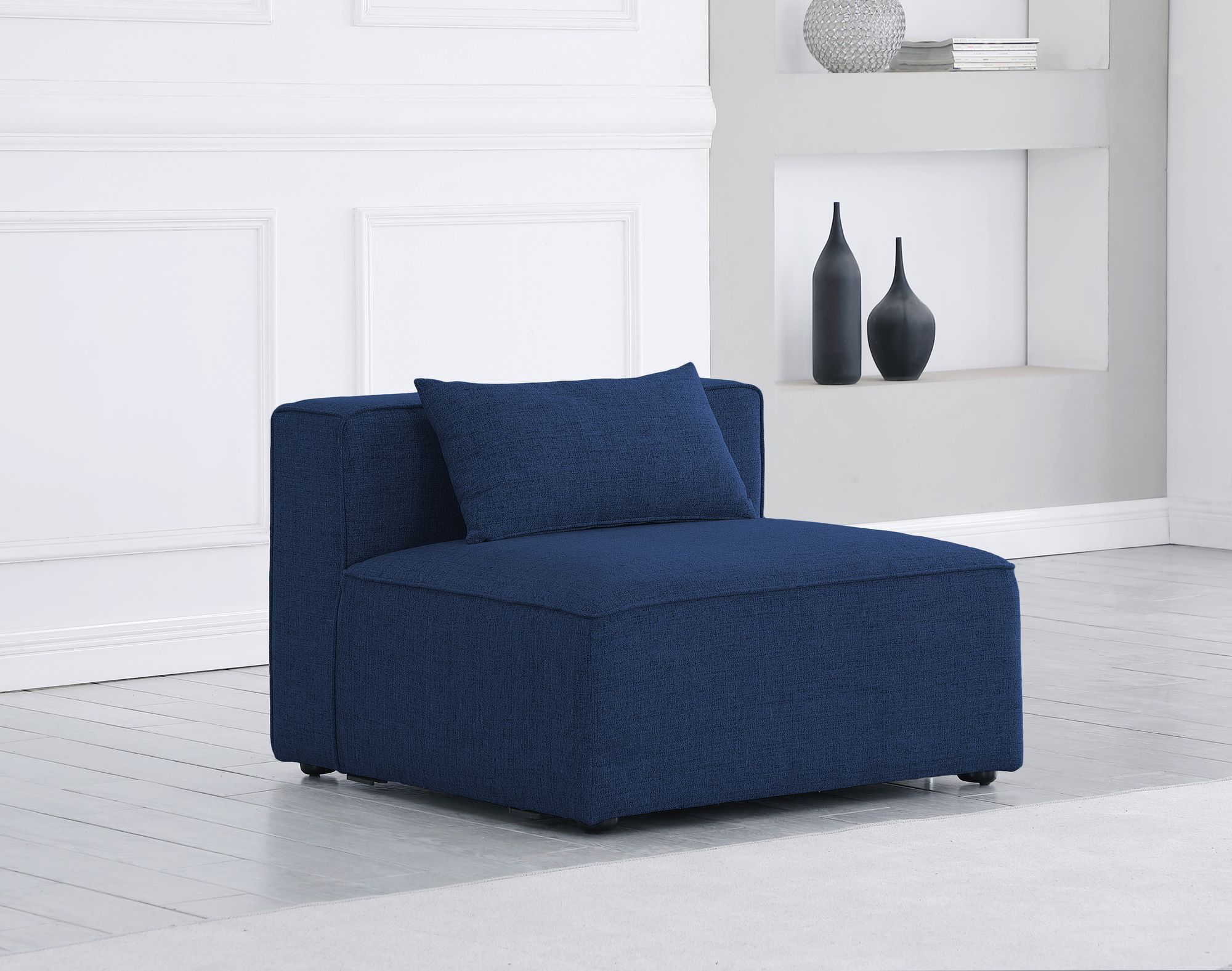 Cube Linen Fabric Armless Chair