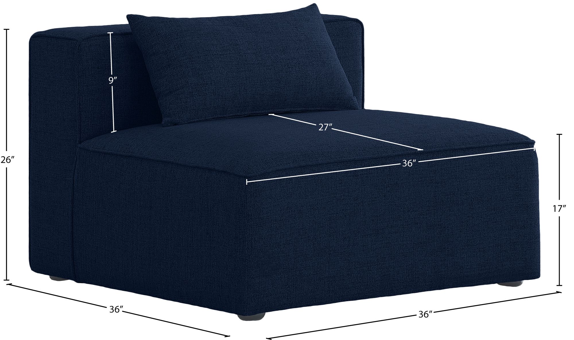 Cube Linen Fabric Armless Chair