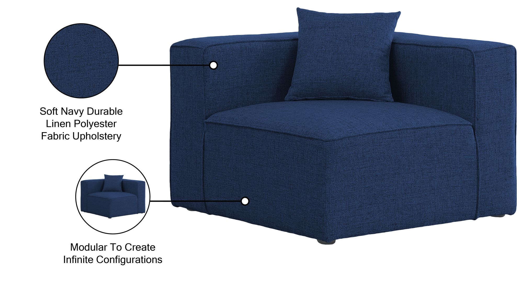 Cube Linen Fabric Corner Chair