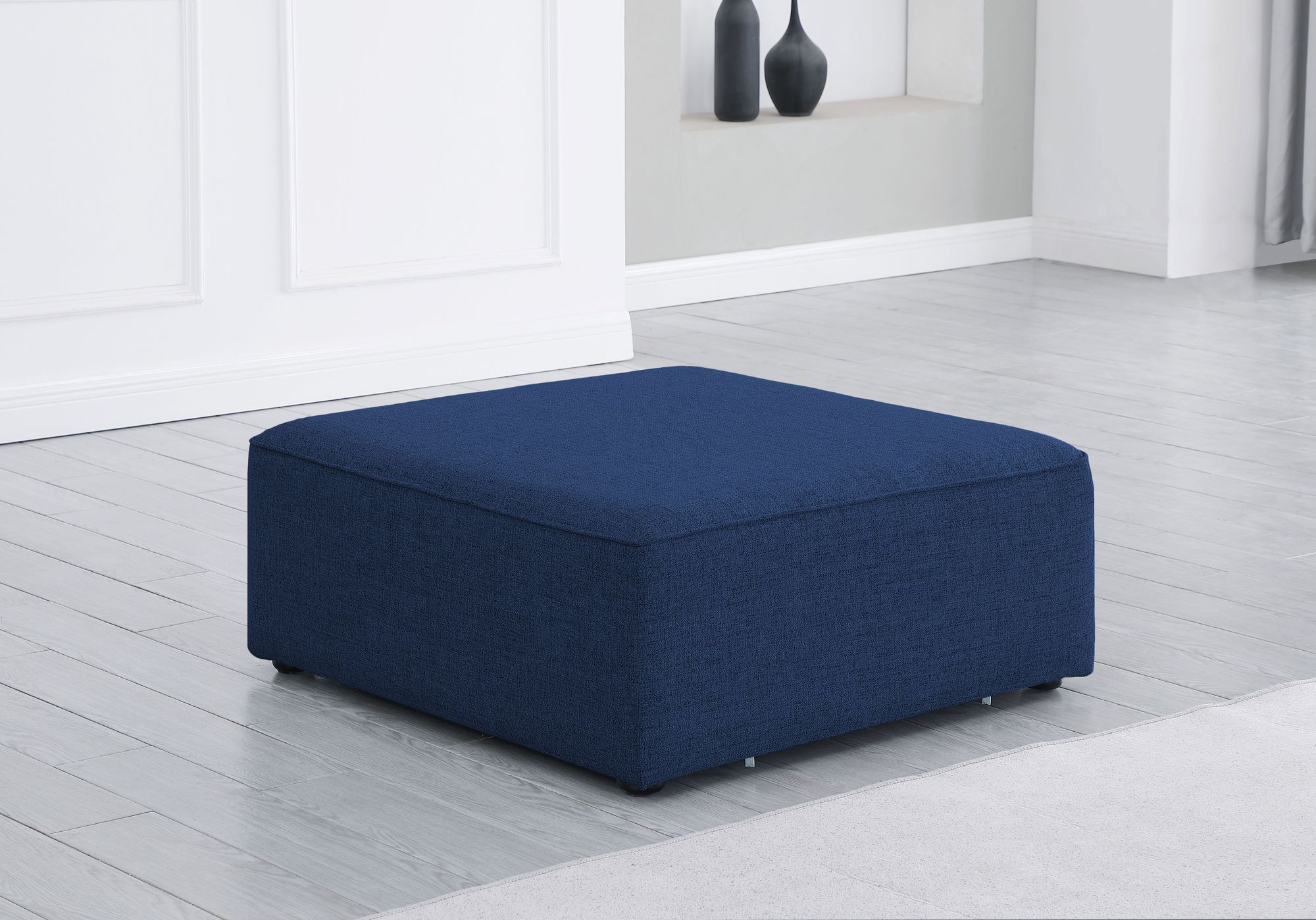 Cube Linen Fabric Ottoman