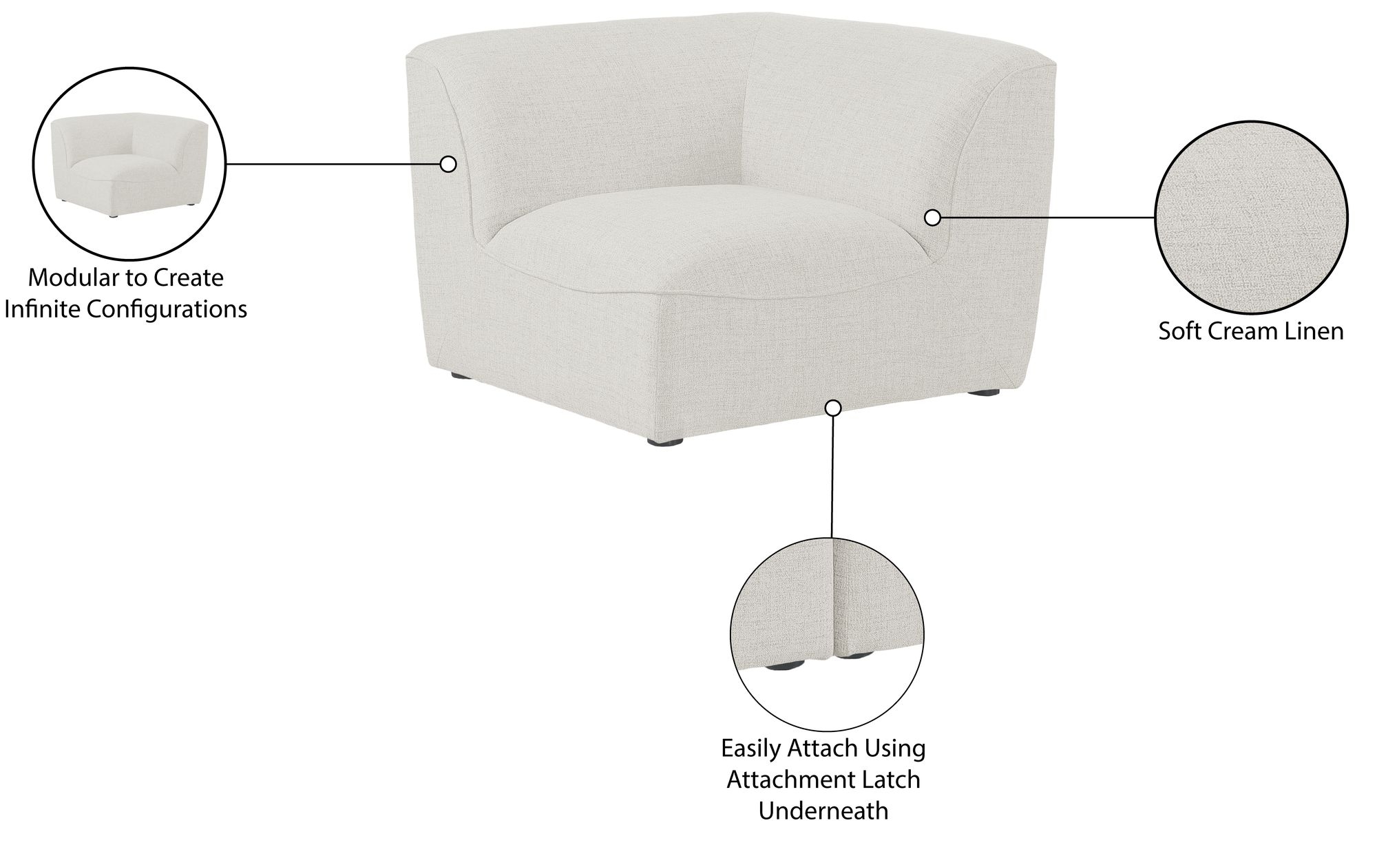 Miramar Linen Modular Corner Chair
