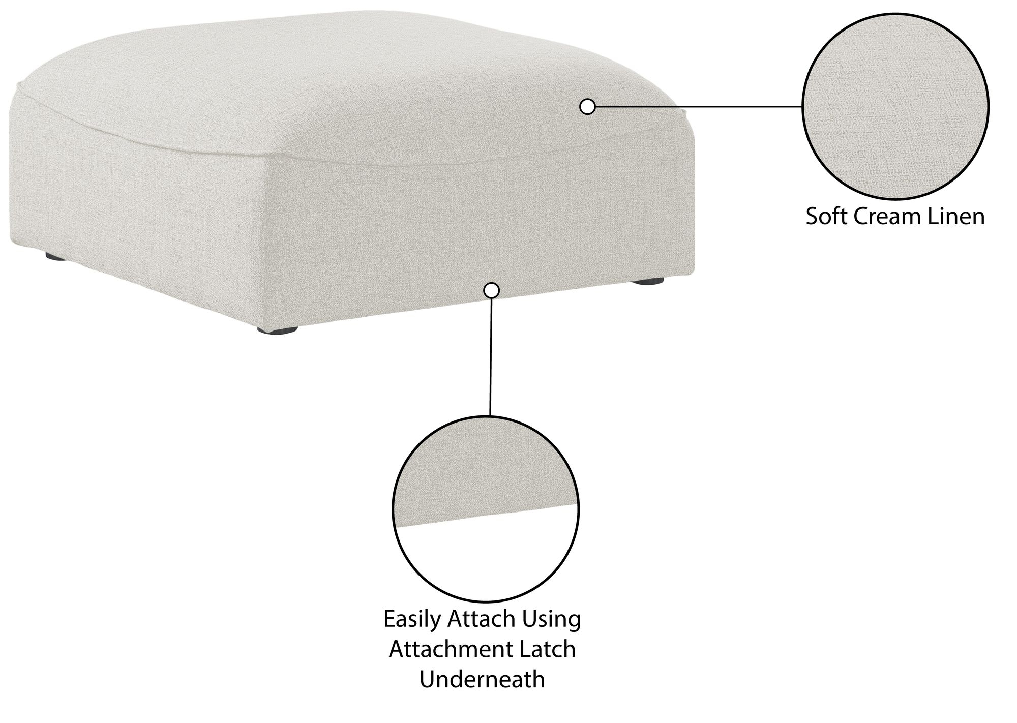 Miramar Linen Ottoman