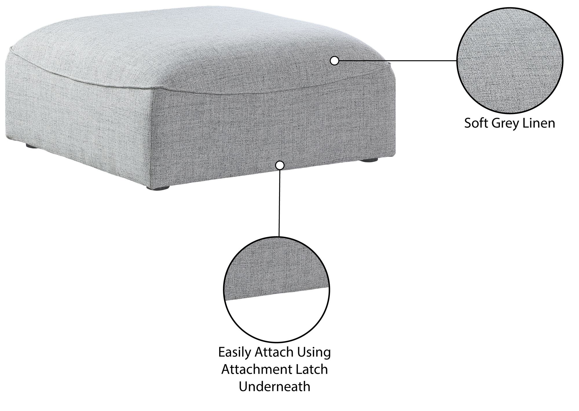 Miramar Linen Ottoman