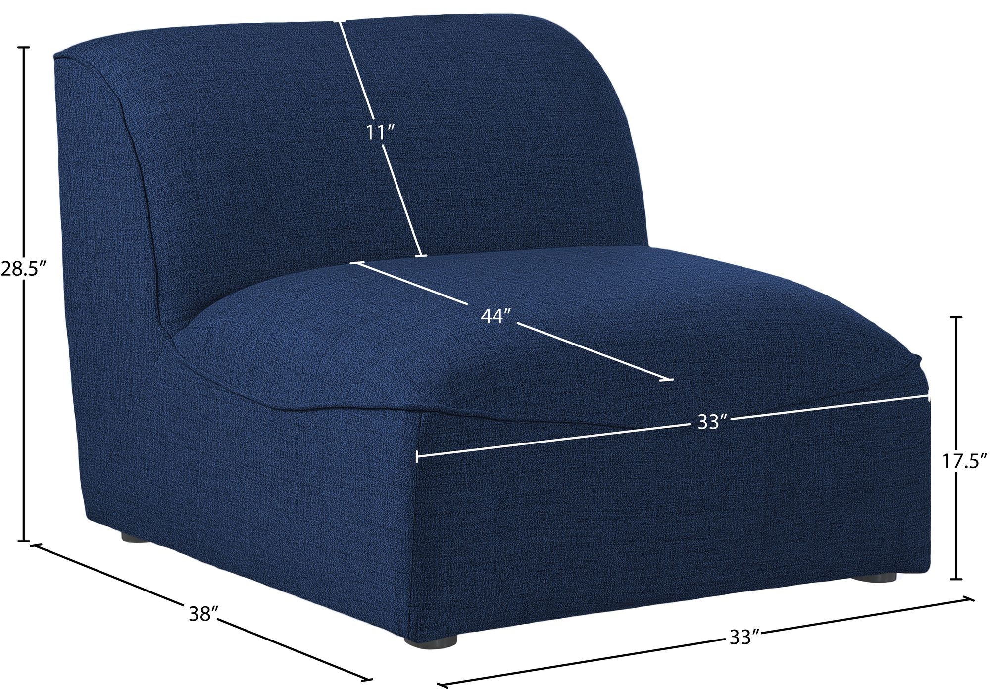 Miramar Linen Modular Armless Chair