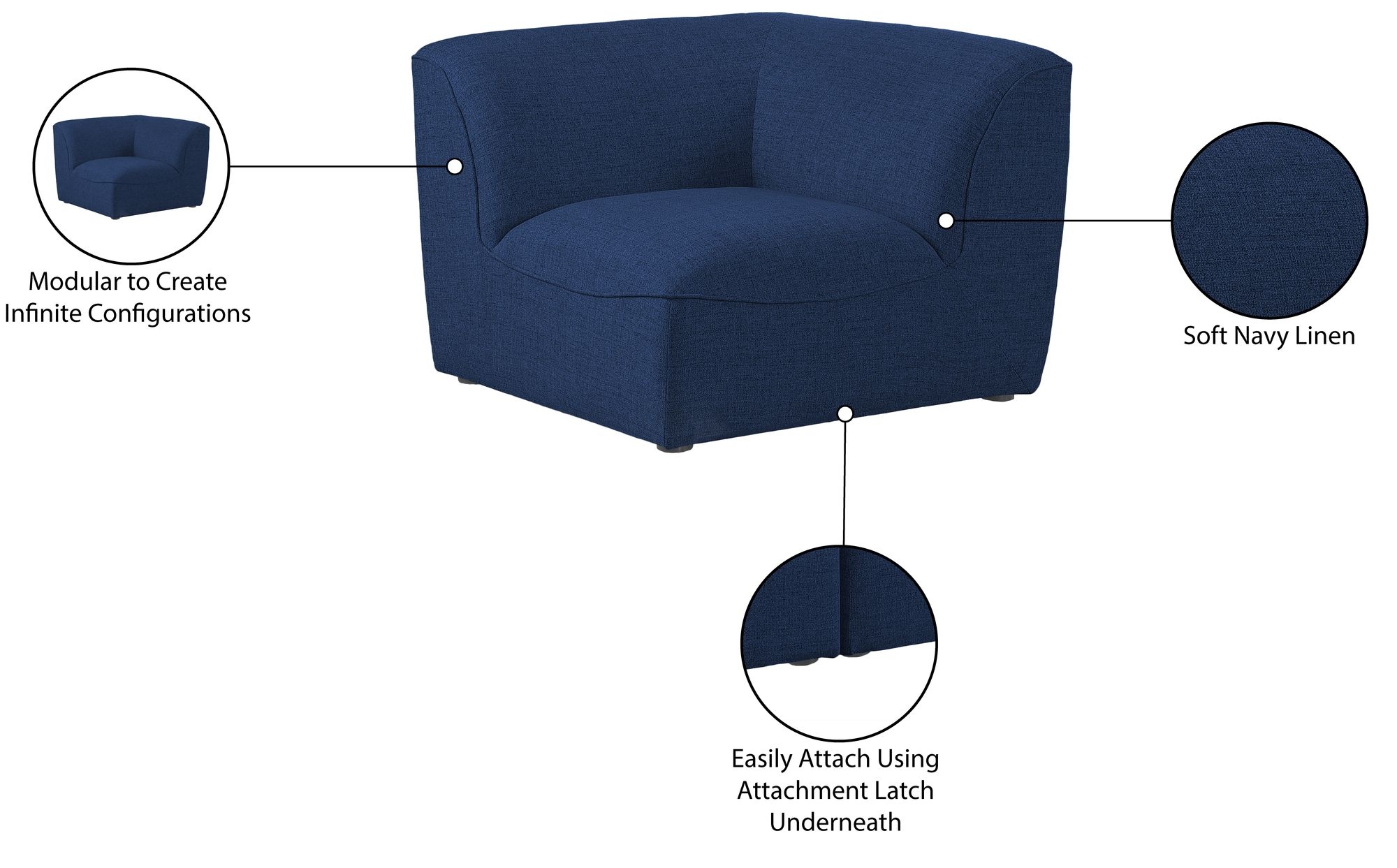 Miramar Linen Modular Corner Chair