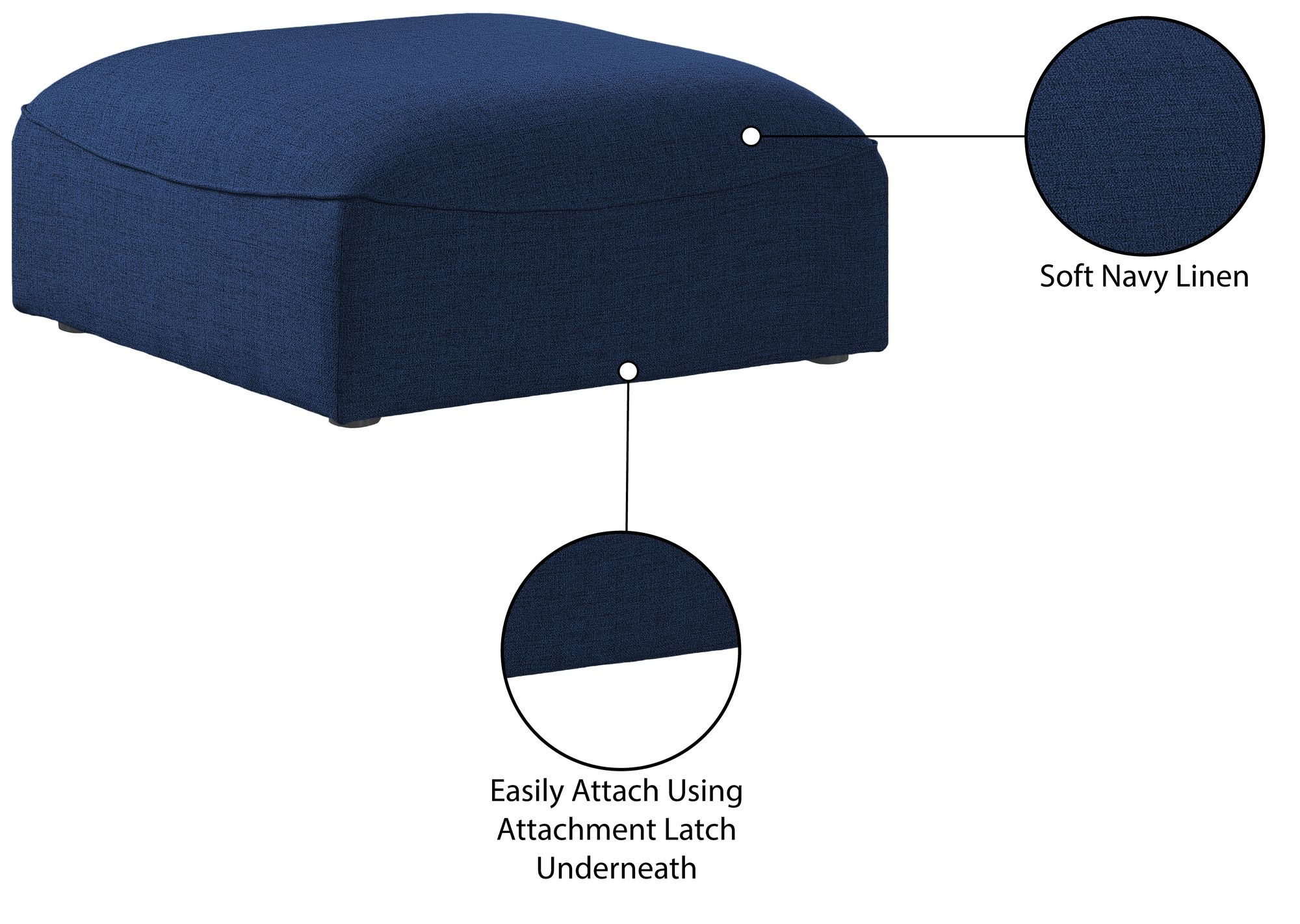 Miramar Linen Ottoman